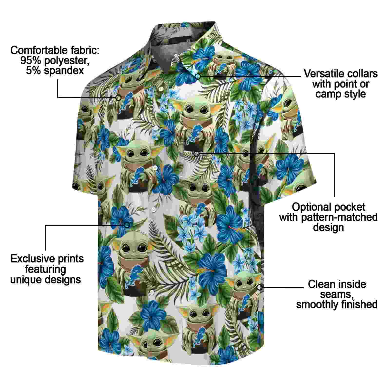 detroit lions tropical yoda green hawaiian shirt new arrival