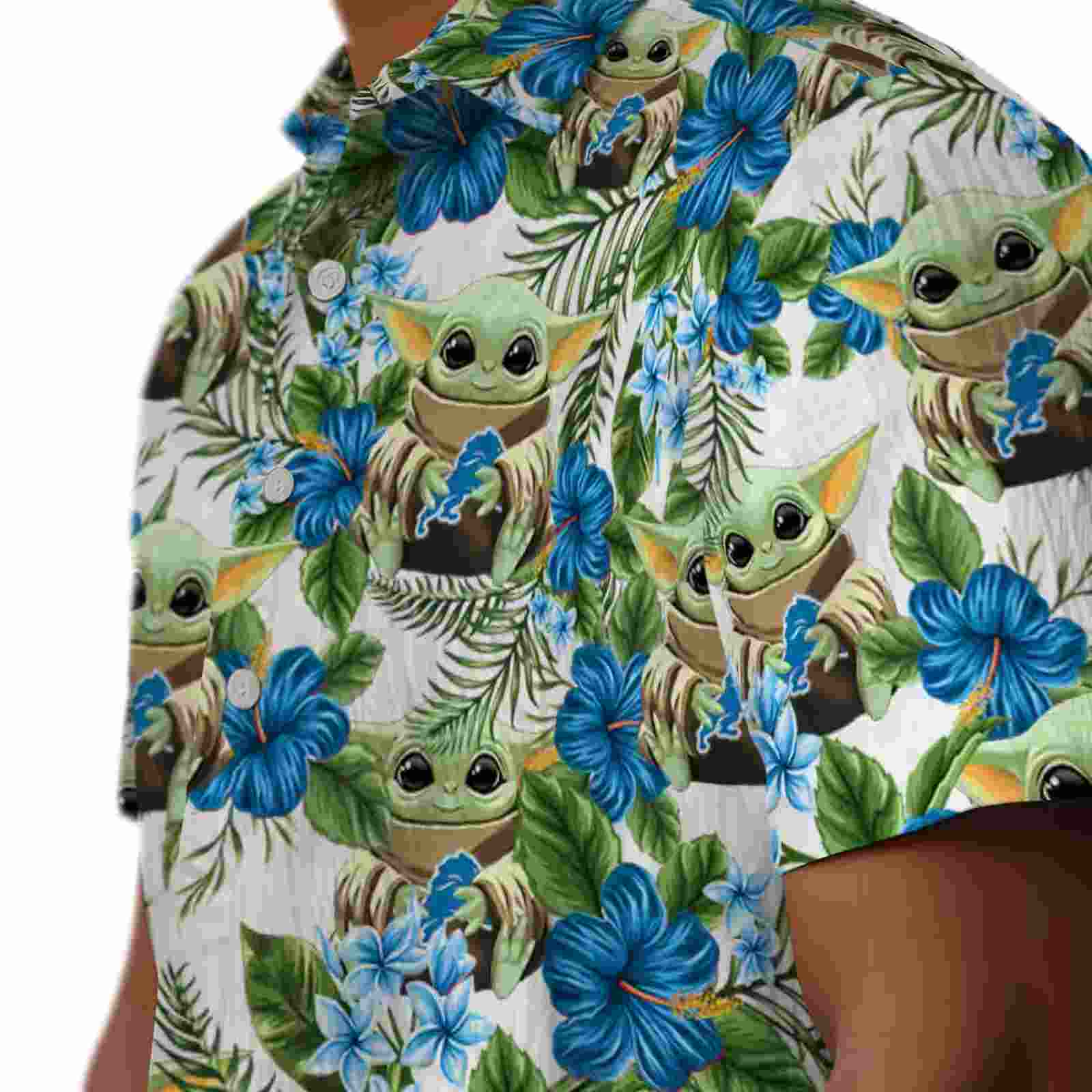 detroit lions tropical yoda green hawaiian shirt trendy