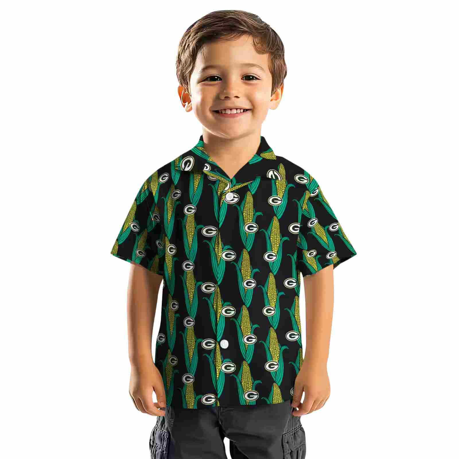 green bay packers corn motifs black green hawaiian shirt top rated