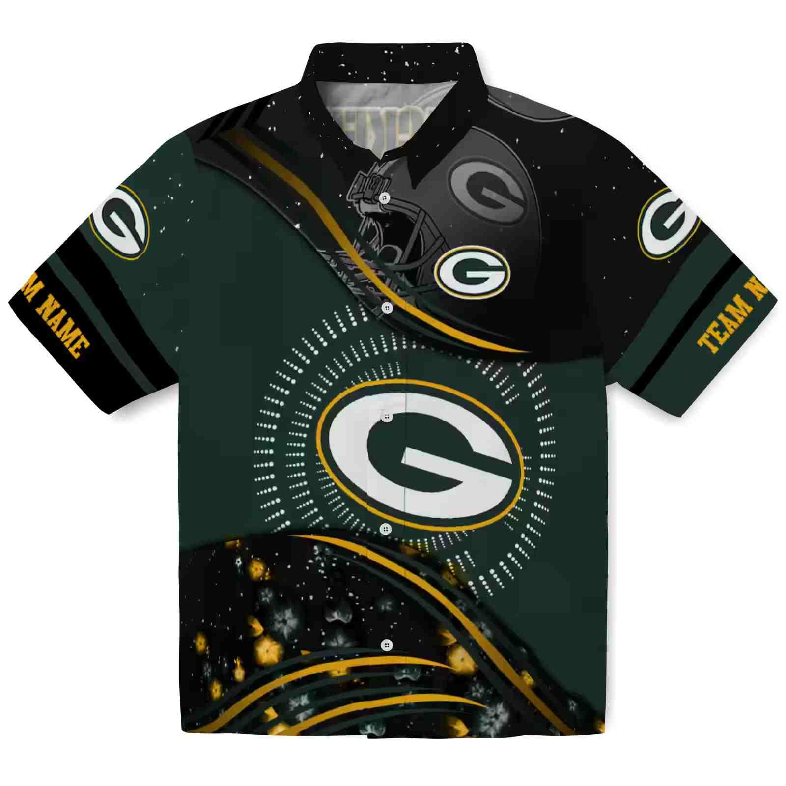 green bay packers football wave green black hawaiian shirt best selling