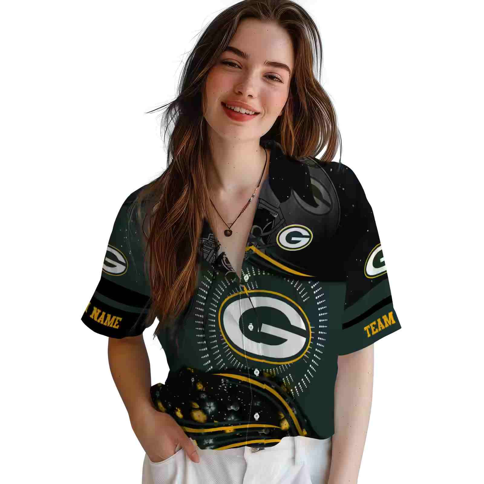 green bay packers football wave green black hawaiian shirt latest model