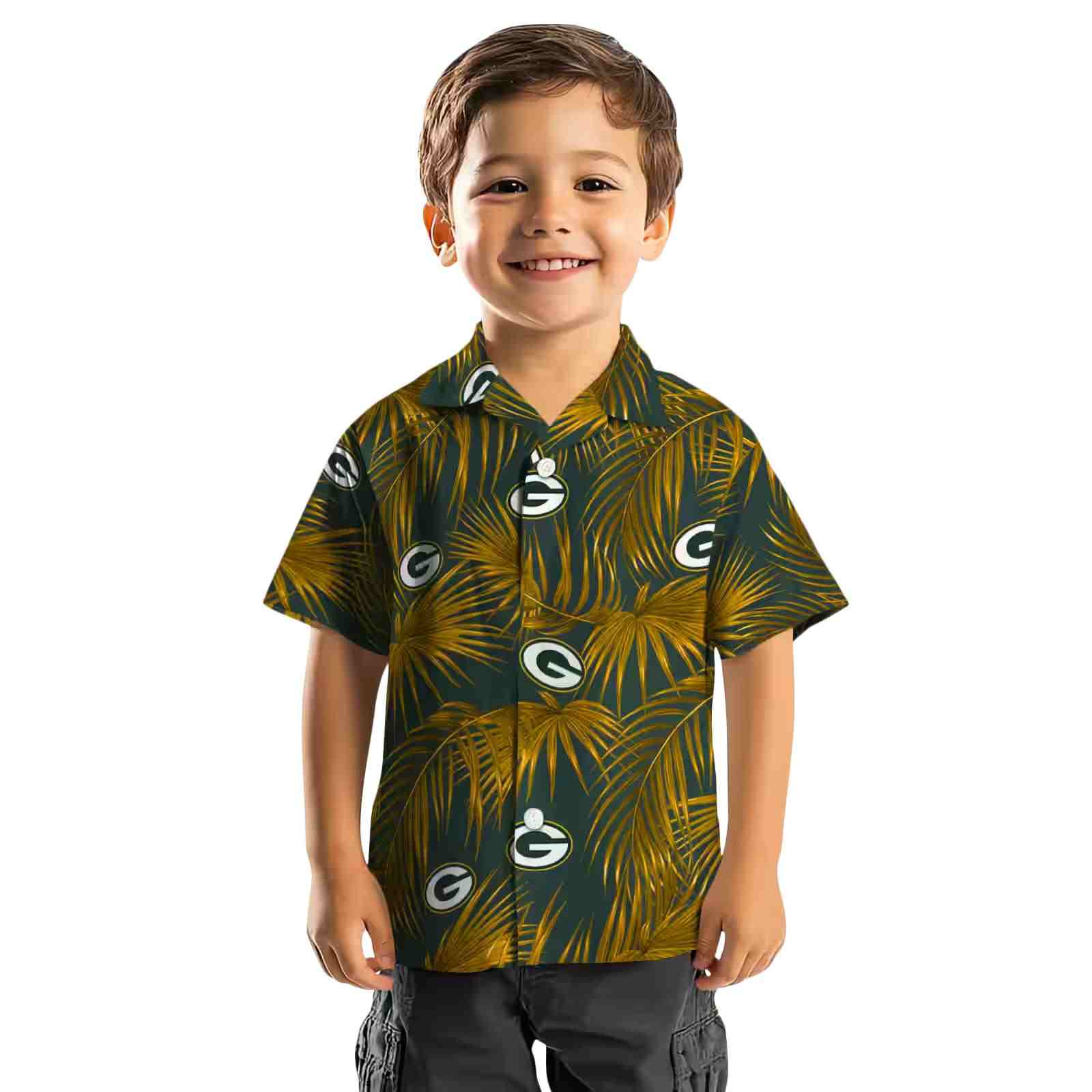 green bay packers leafy palms green hawaiian shirt top rated