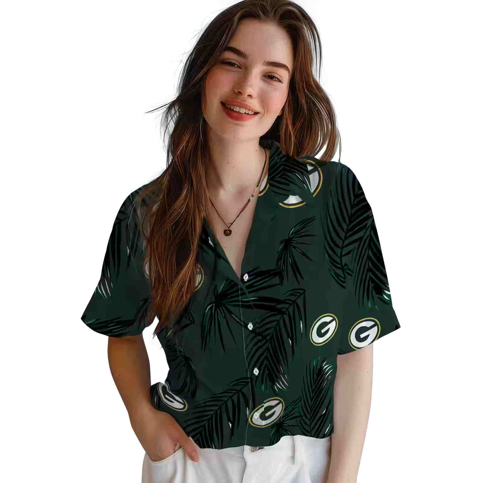 green bay packers palm leaf green hawaiian shirt latest model