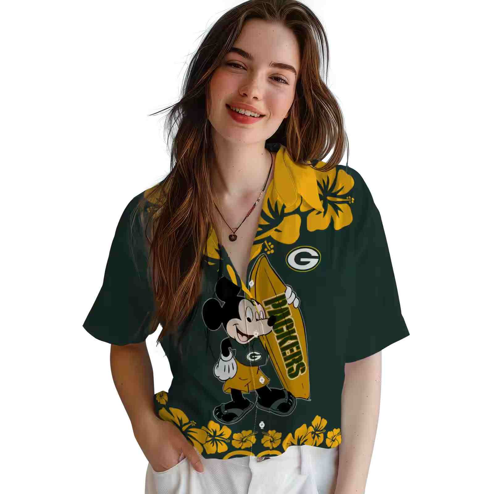 green bay packers surfing mickey green hawaiian shirt latest model