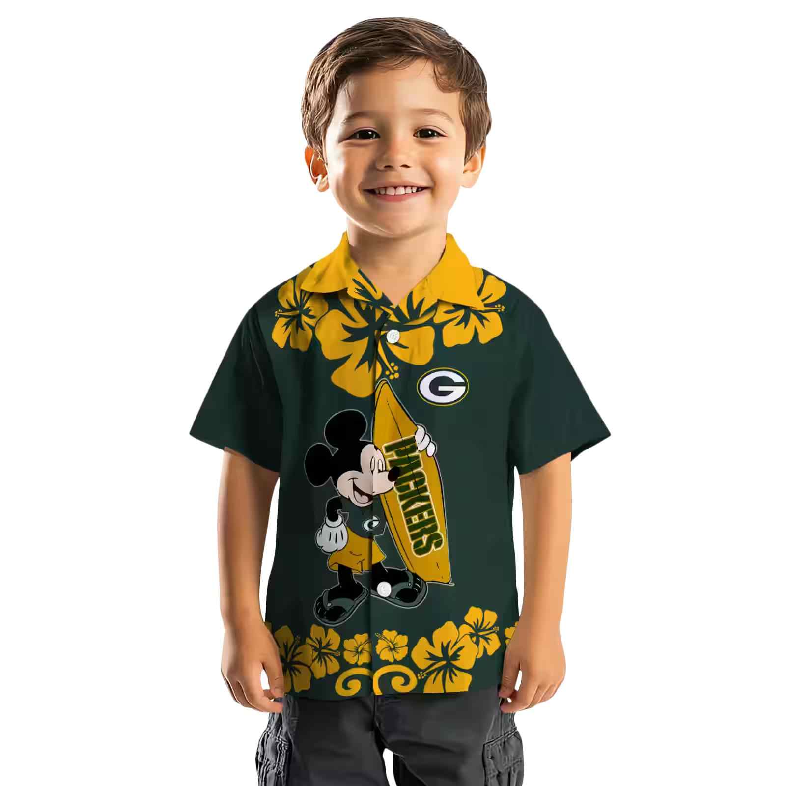 green bay packers surfing mickey green hawaiian shirt top rated