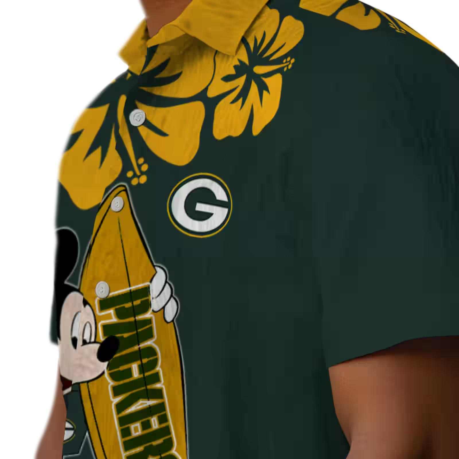 green bay packers surfing mickey green hawaiian shirt trendy