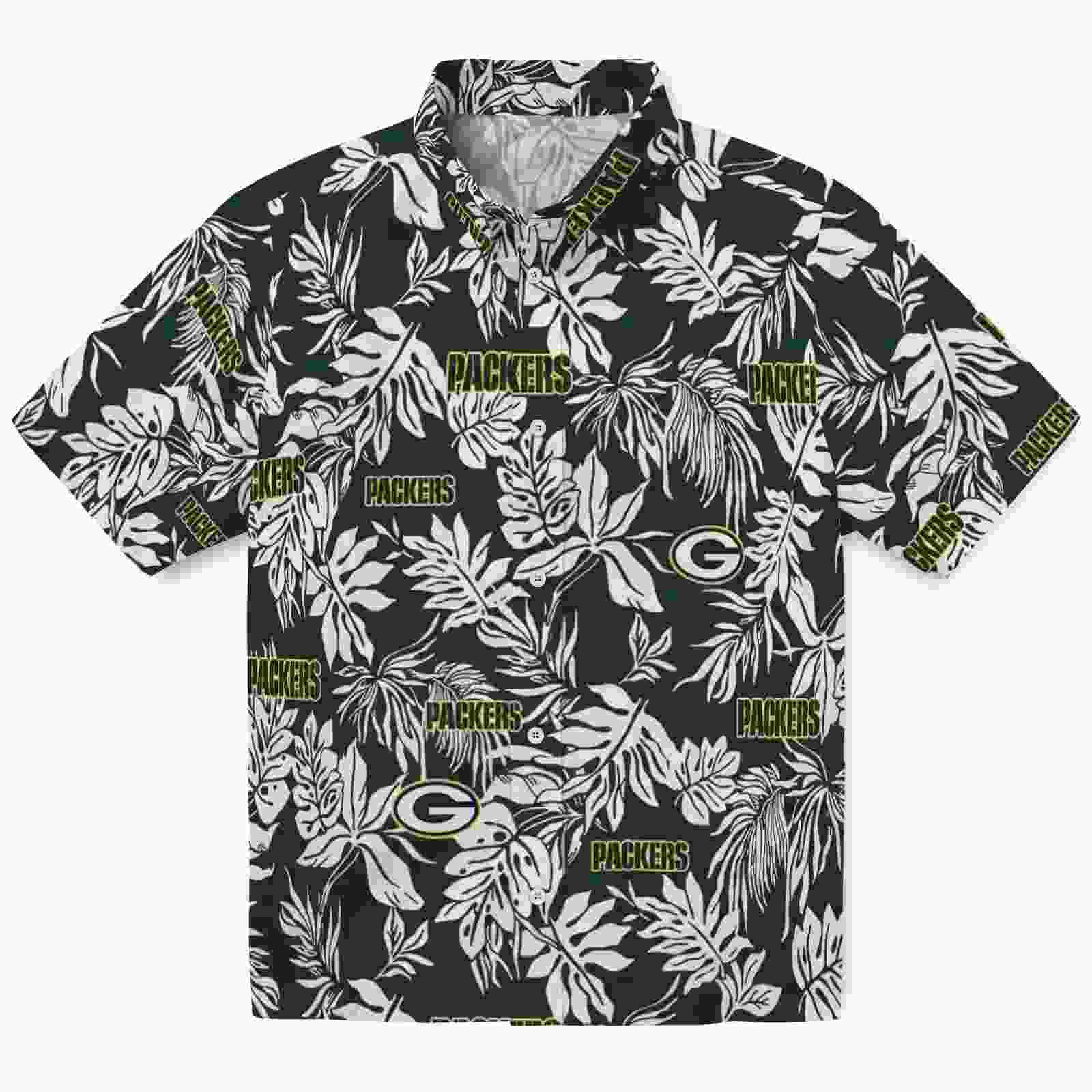 green bay packers tropical leaf green white hawaiian shirt best selling