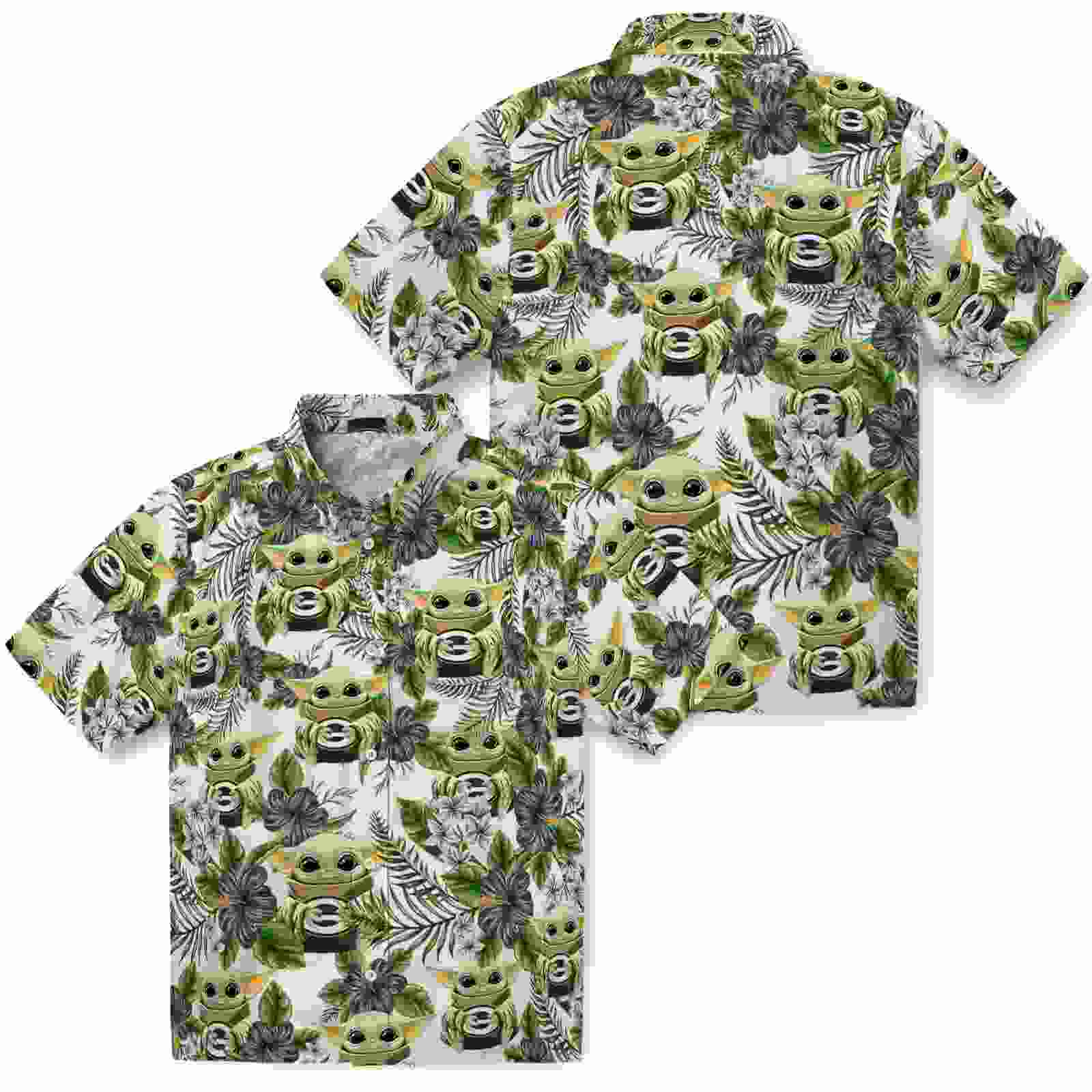 green bay packers tropical yoda green hawaiian shirt high quality