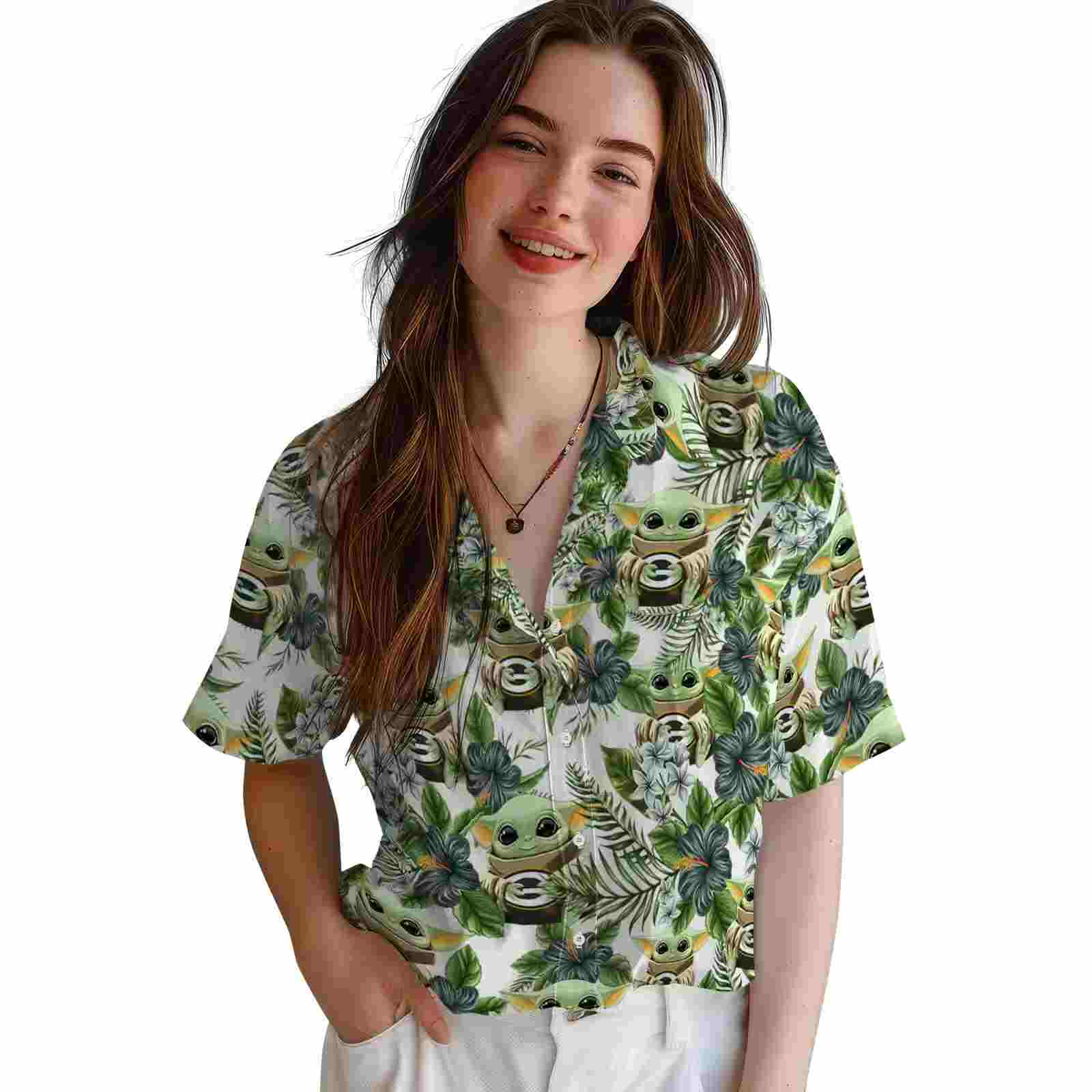 green bay packers tropical yoda green hawaiian shirt latest model