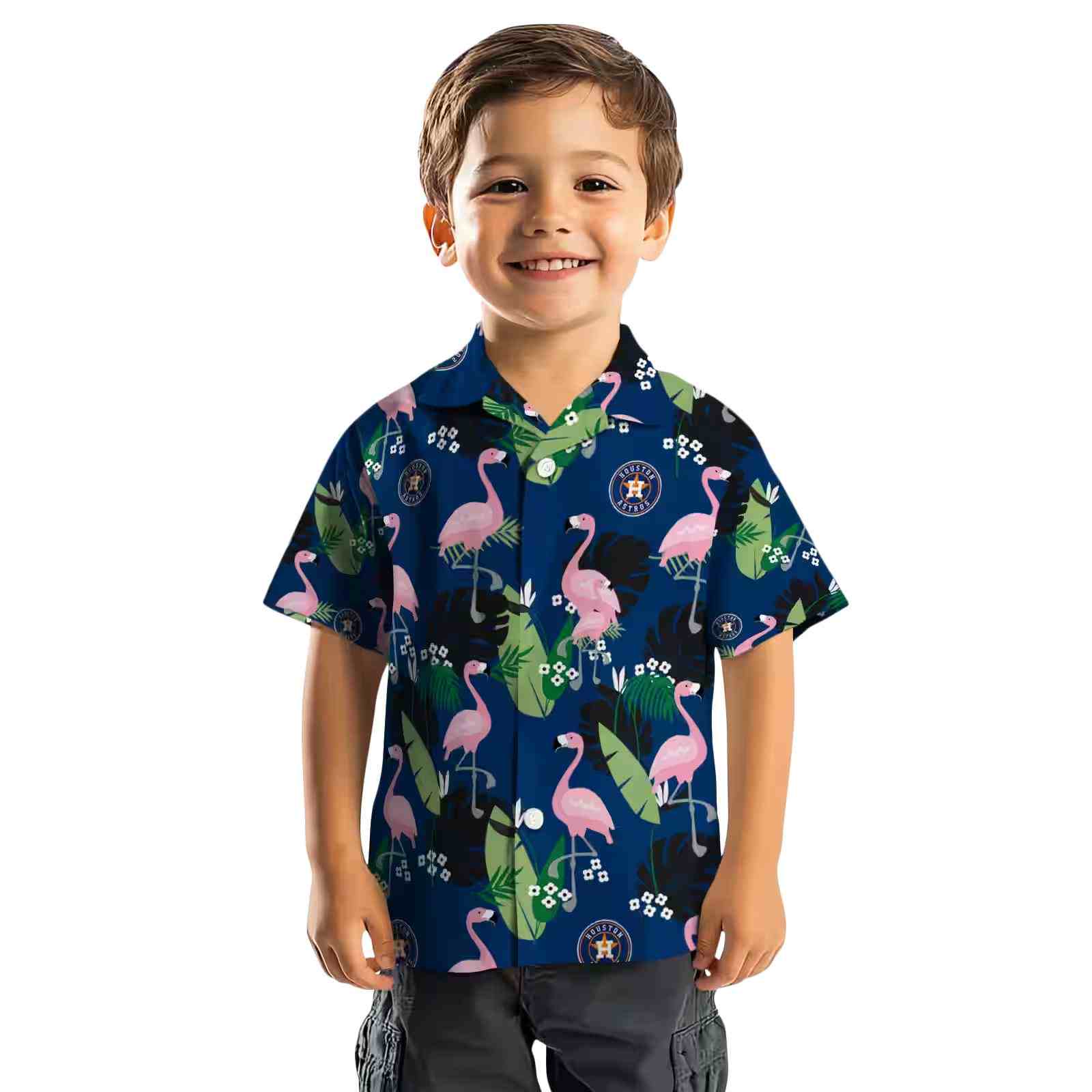 houston astros flamingo leaf motif blue hawaiian shirt top rated