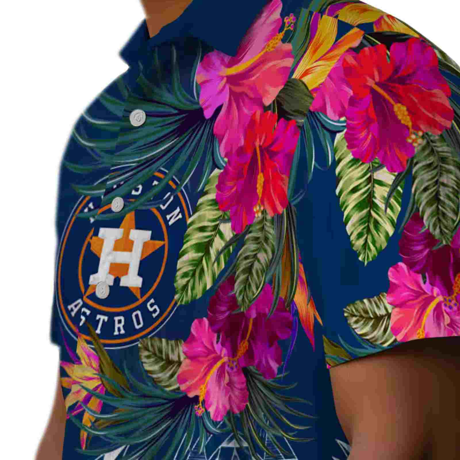 houston astros floral polynesian blue hawaiian shirt trendy