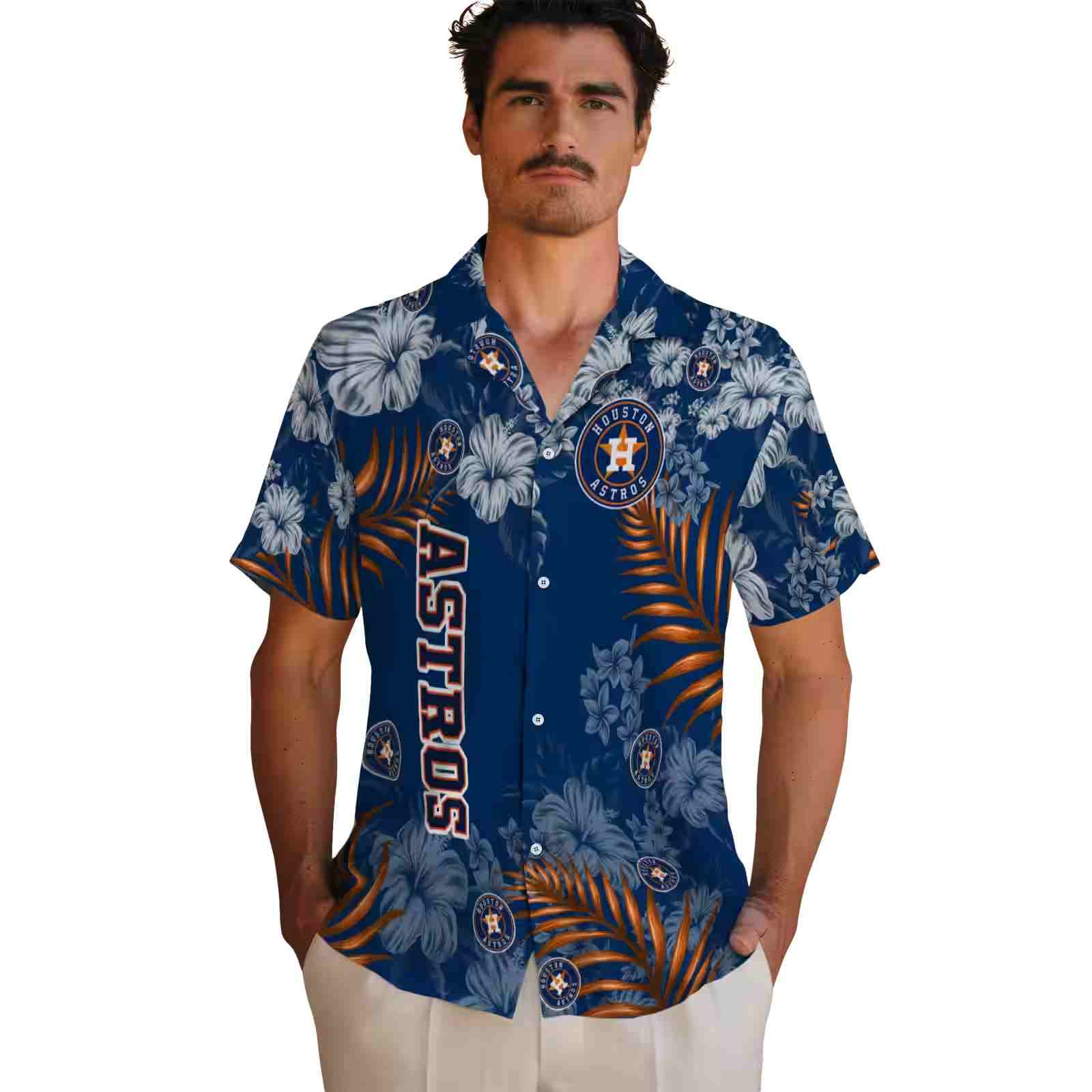 houston astros hibiscus print blue hawaiian shirt fashion forward