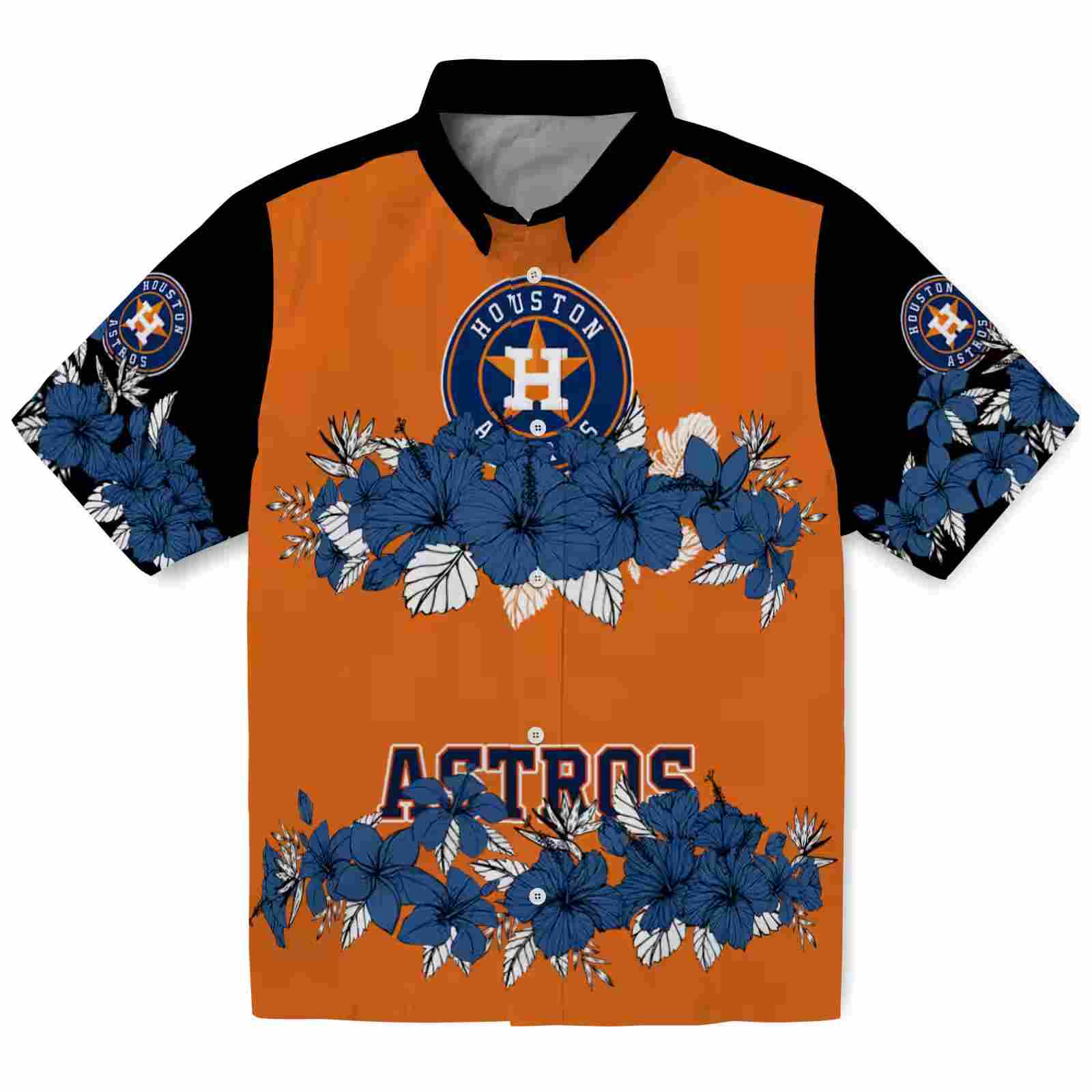 houston astros hibiscus stripe blue black hawaiian shirt best selling