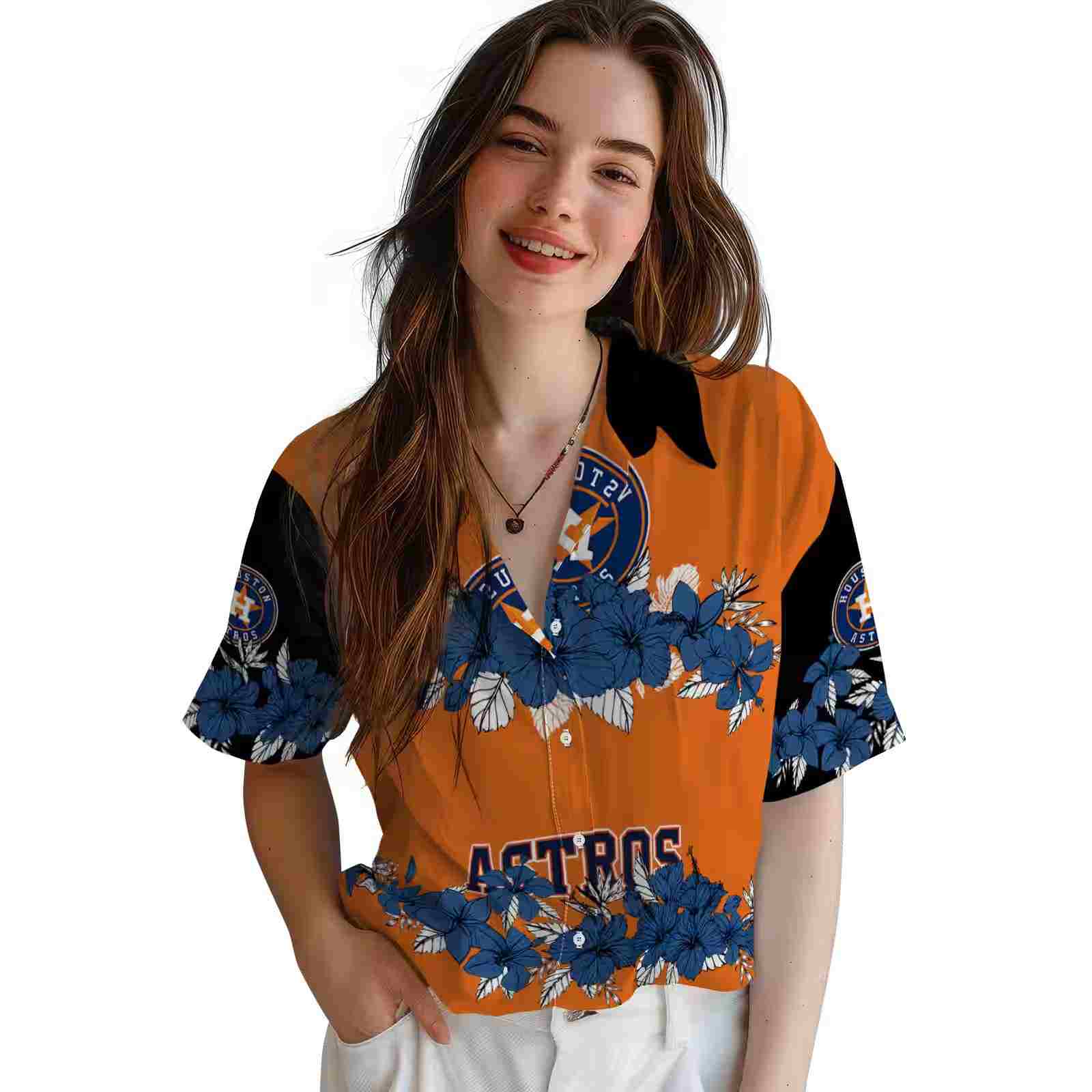 houston astros hibiscus stripe blue black hawaiian shirt latest model