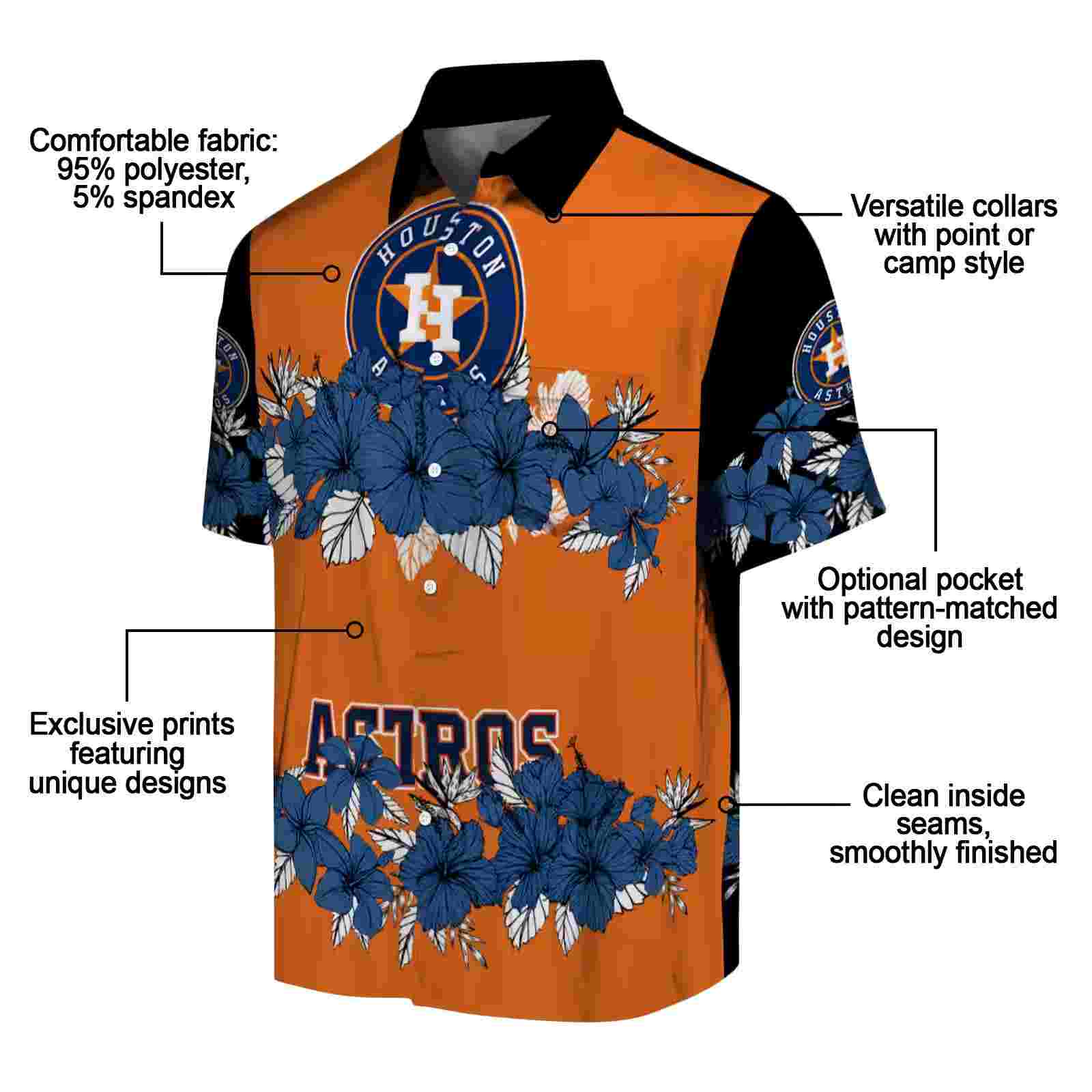 houston astros hibiscus stripe blue black hawaiian shirt new arrival