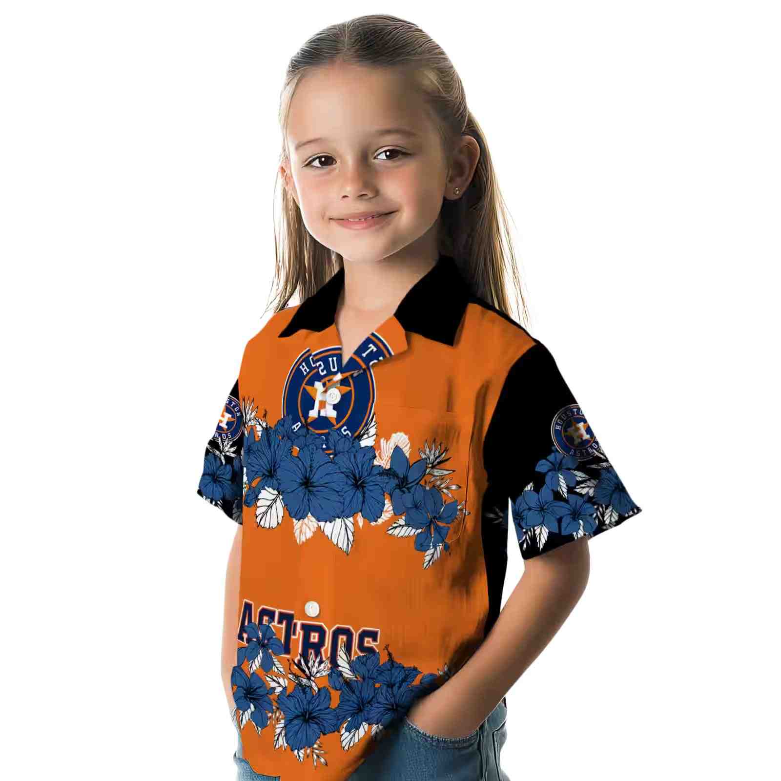 houston astros hibiscus stripe blue black hawaiian shirt premium grade