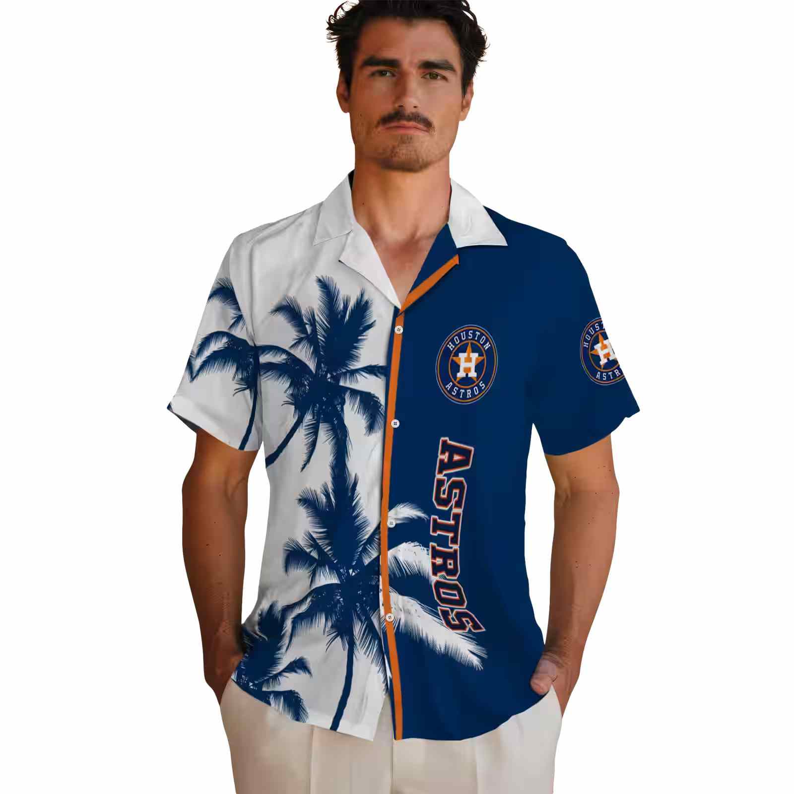 houston astros palm trees blue white hawaiian shirt fashion forward