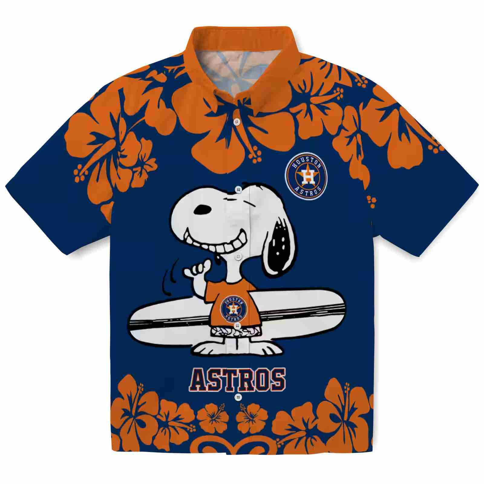 Houston Astros Snoopy Surf Blue White Hawaiian Shirt