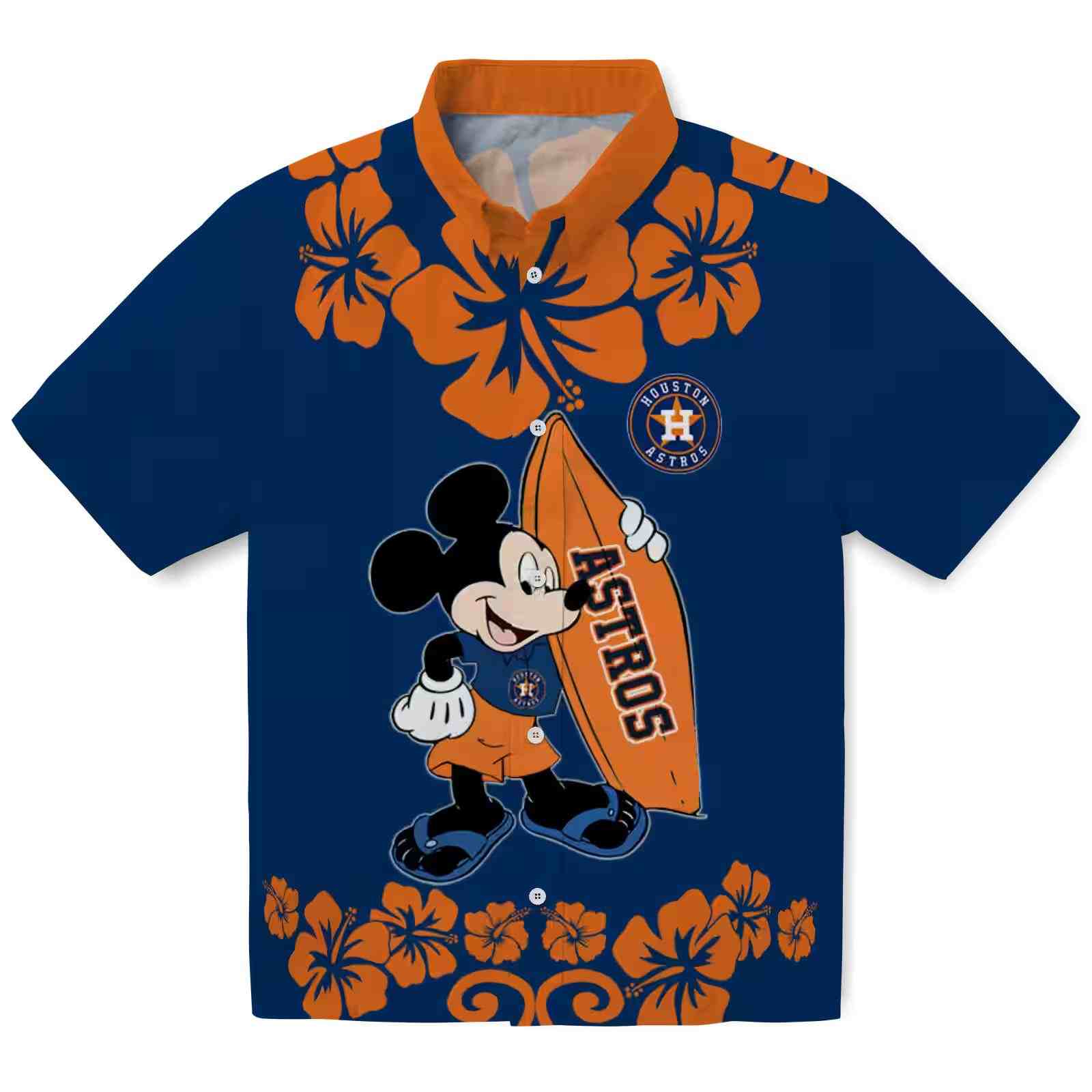 Houston Astros Surfing Mickey Blue Hawaiian Shirt