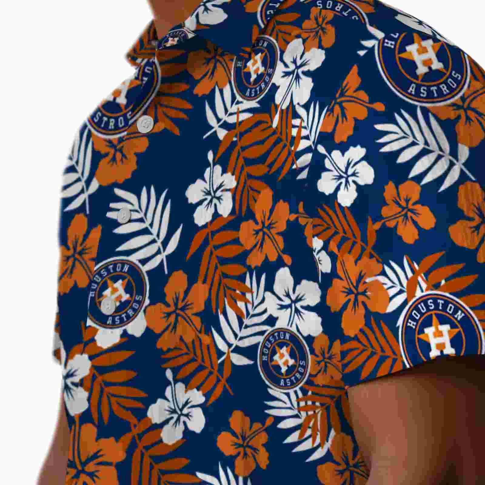 houston astros tropical floral blue hawaiian shirt trendy