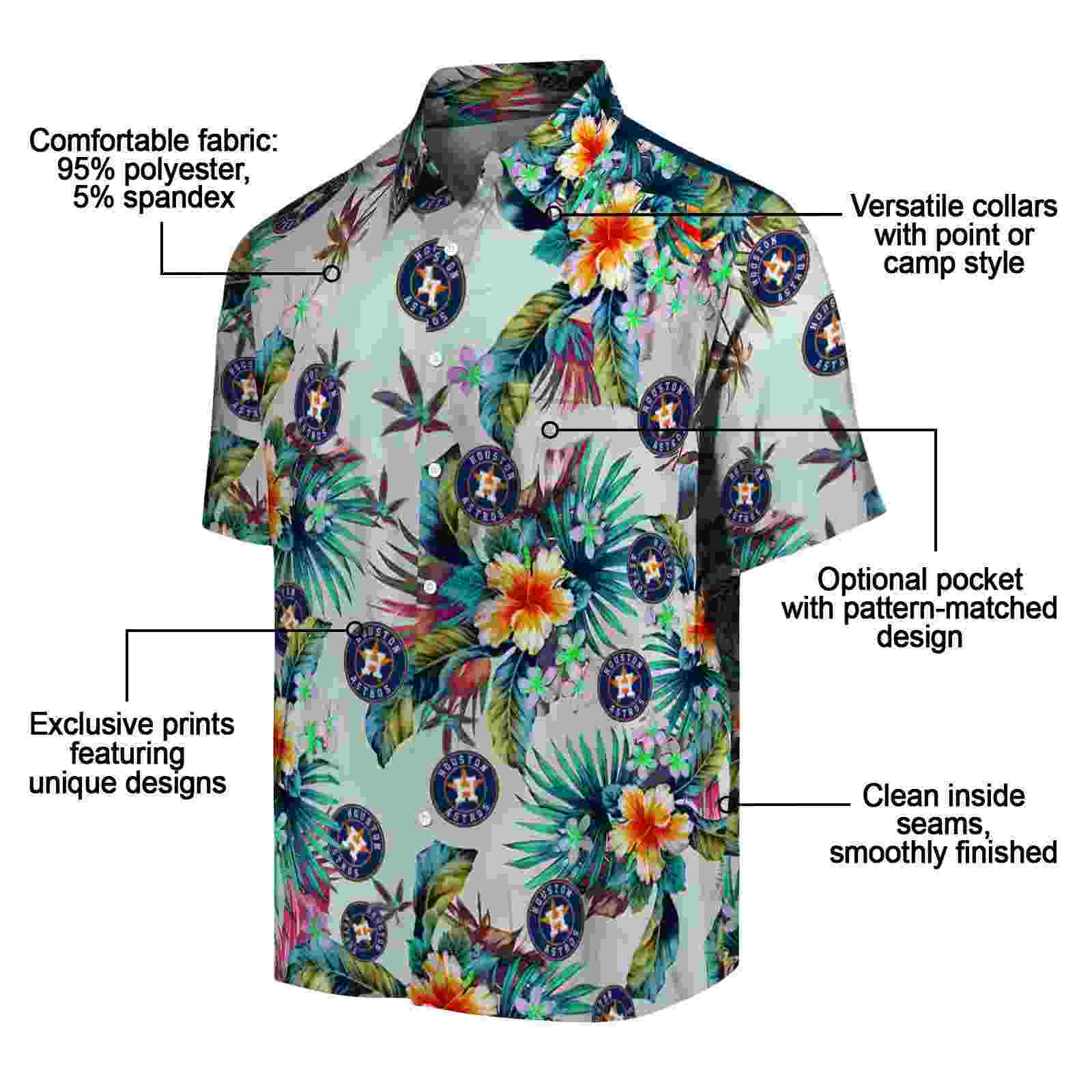 houston astros tropical foliage green hawaiian shirt new arrival