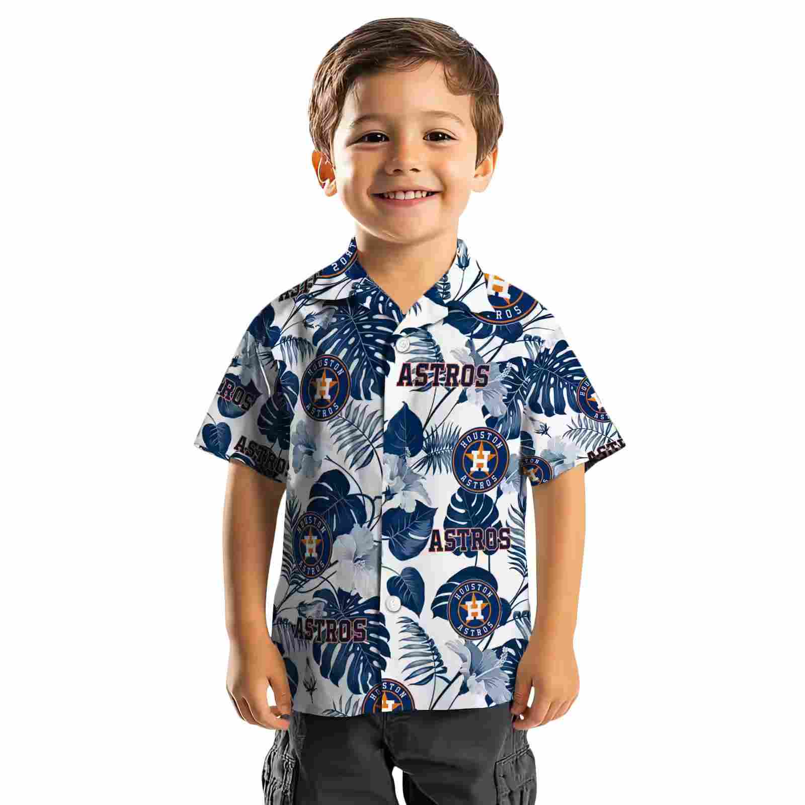 houston astros tropical plants blue white hawaiian shirt top rated