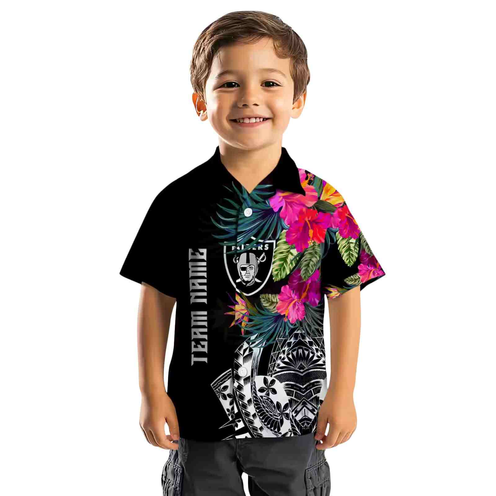 las vegas raiders floral polynesian black hawaiian shirt top rated