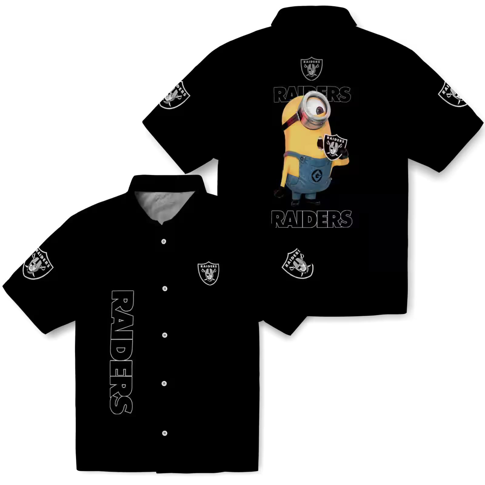 las vegas raiders stuart minion black hawaiian shirt high quality