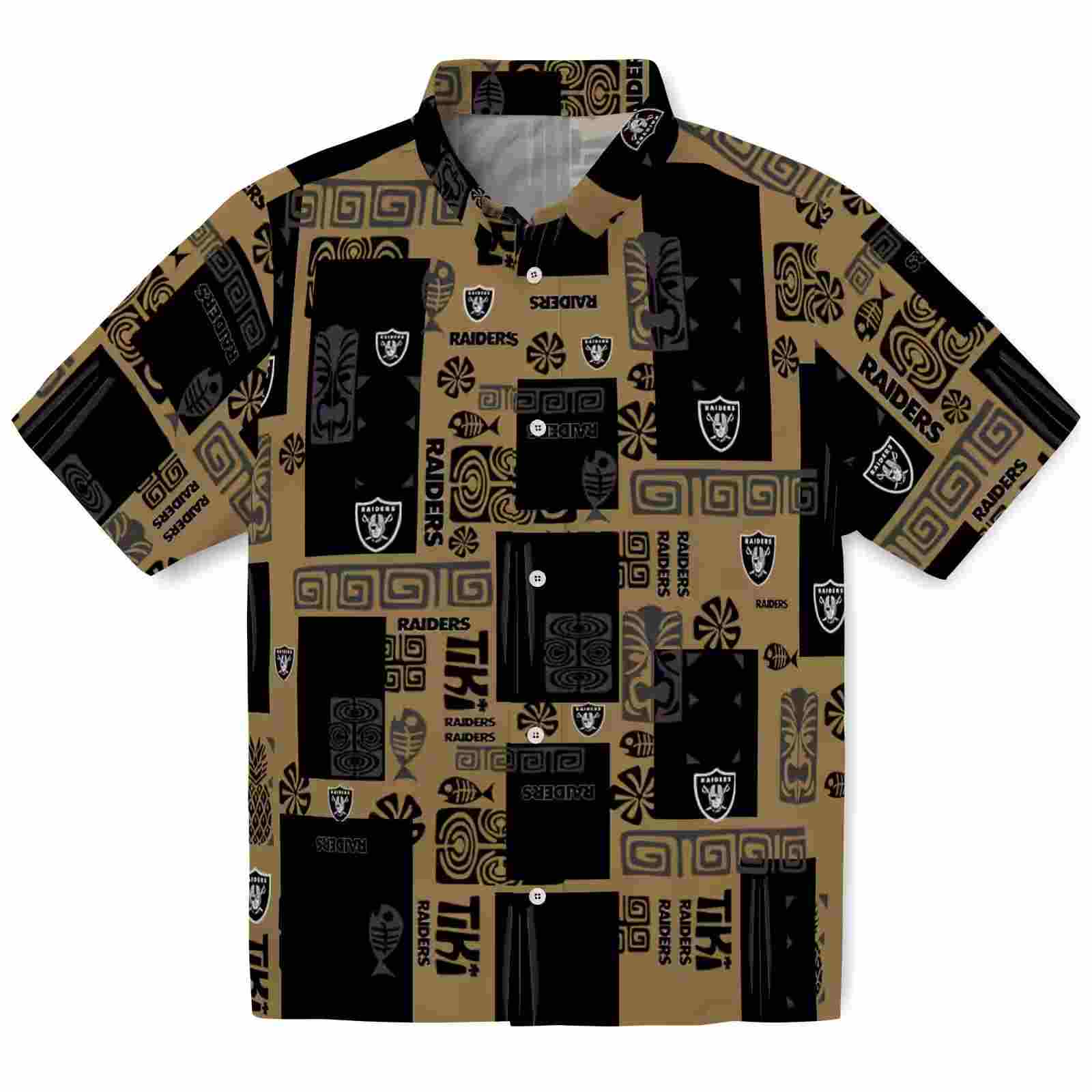 las vegas raiders tribal symbols black hawaiian shirt best selling