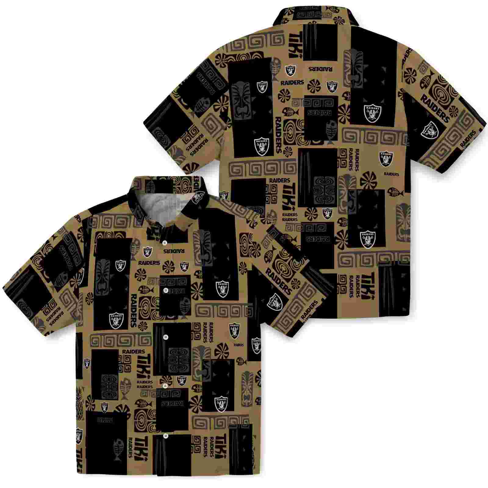 las vegas raiders tribal symbols black hawaiian shirt high quality