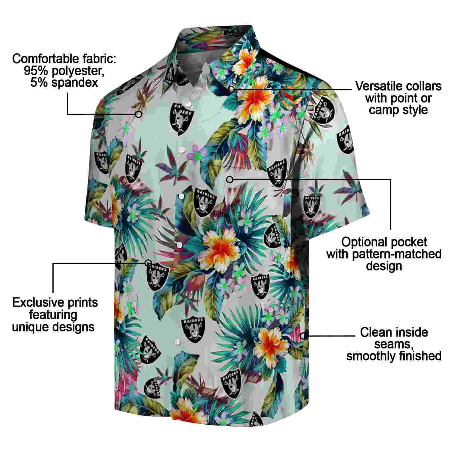 las vegas raiders tropical foliage green hawaiian shirt new arrival