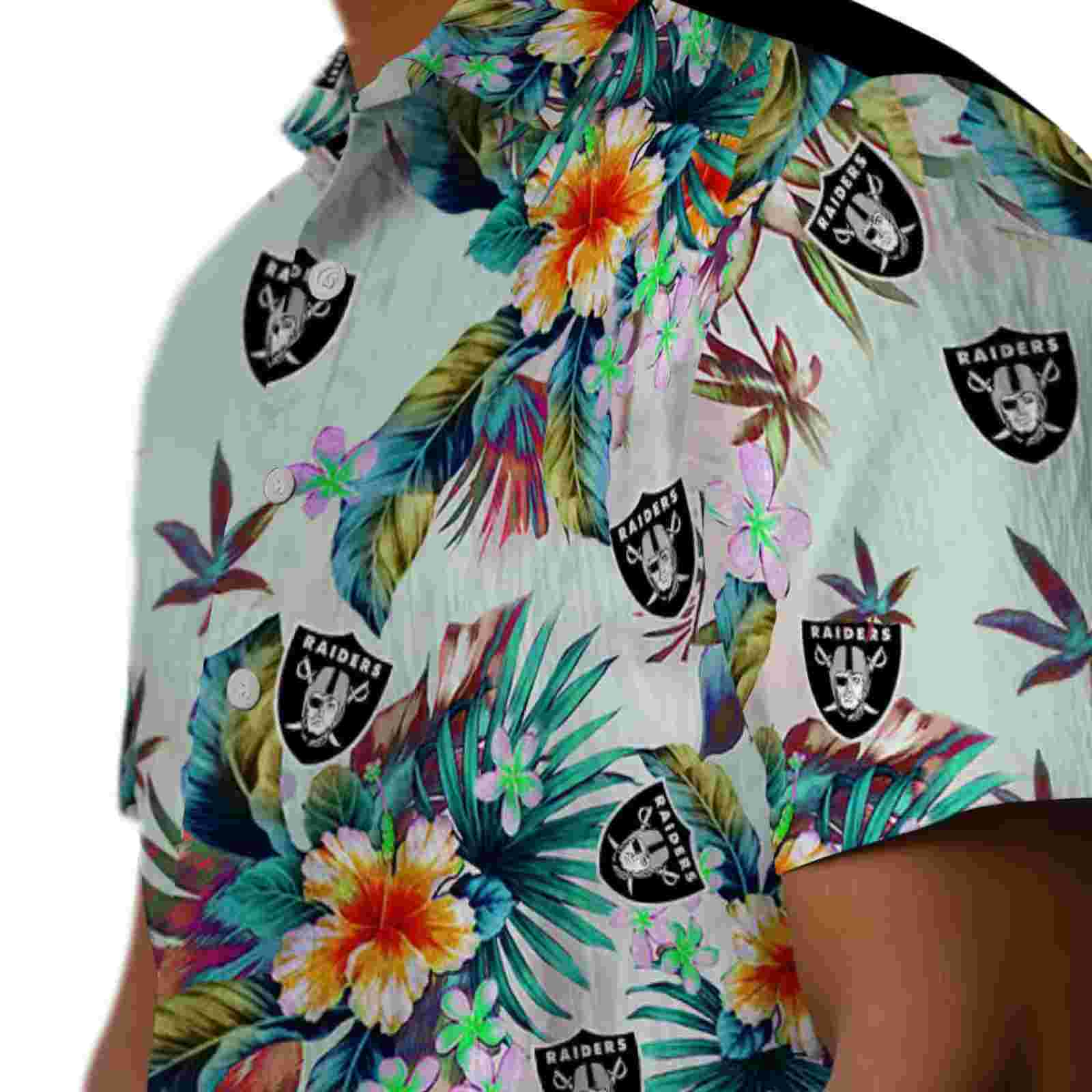 las vegas raiders tropical foliage green hawaiian shirt trendy