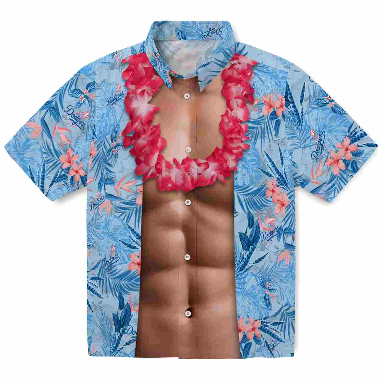 Los Angeles Dodgers Chest Illusion Blue Hawaiian Shirt