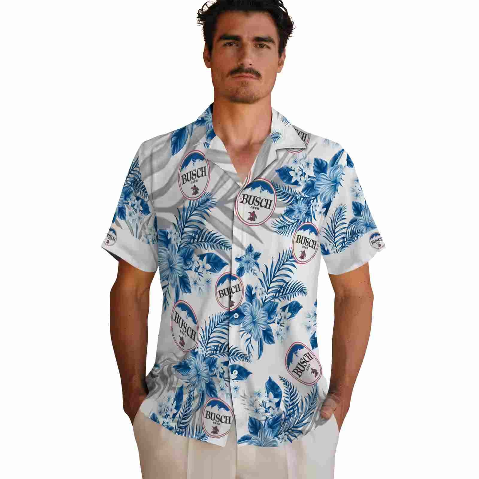 los angeles dodgers hibiscus palm leaves blue white hawaiian shirt fashion forward