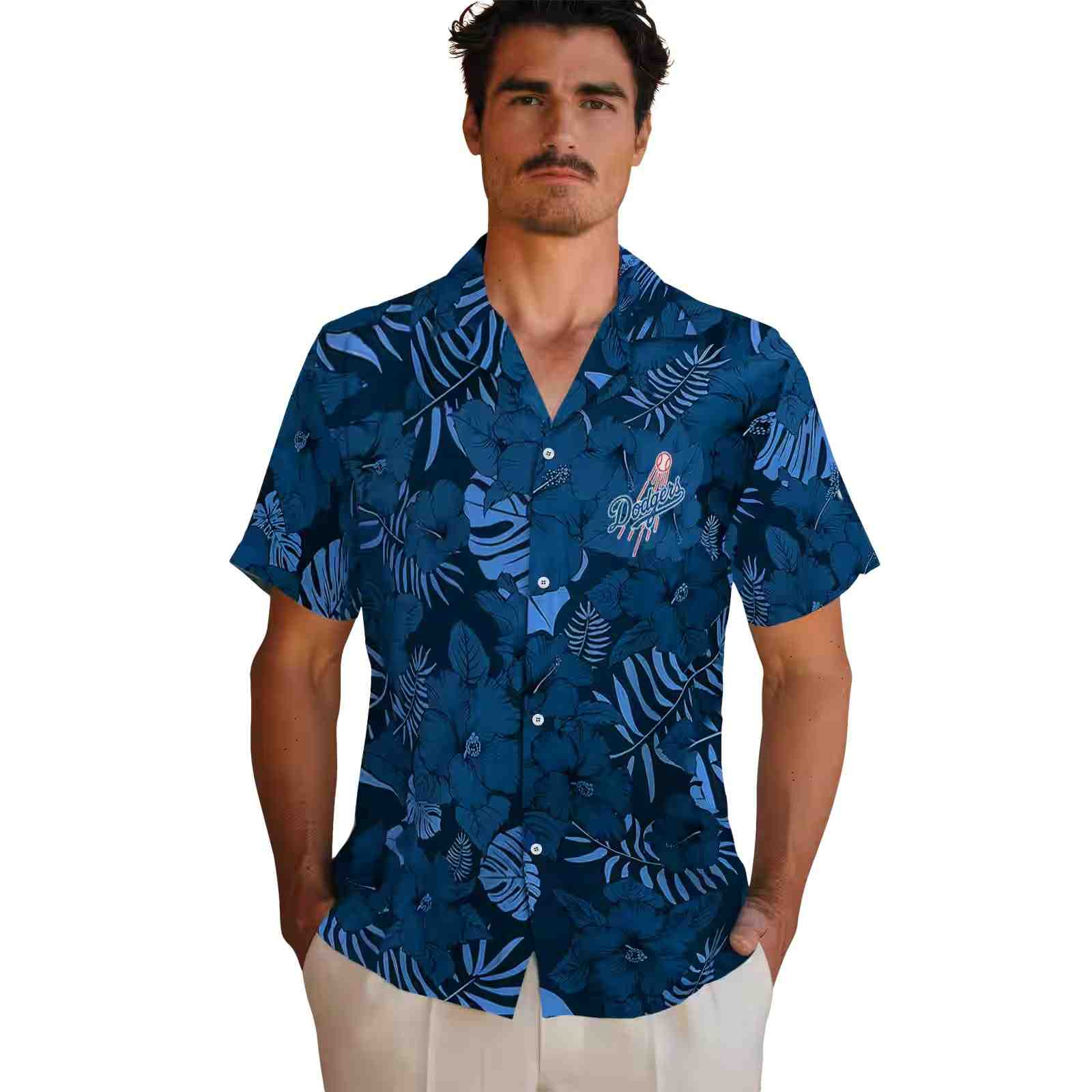 los angeles dodgers jungle vibes blue hawaiian shirt fashion forward