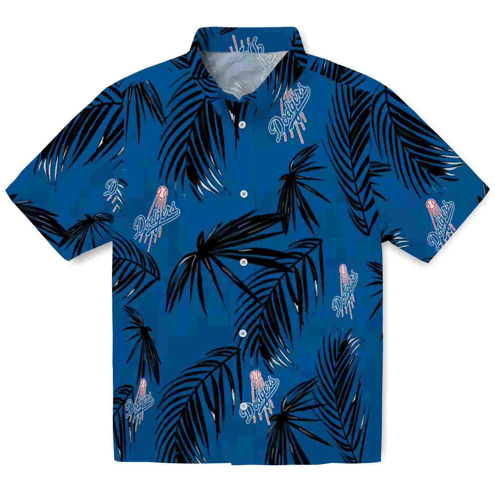 Los Angeles Dodgers Palm Leaf Blue Hawaiian Shirt