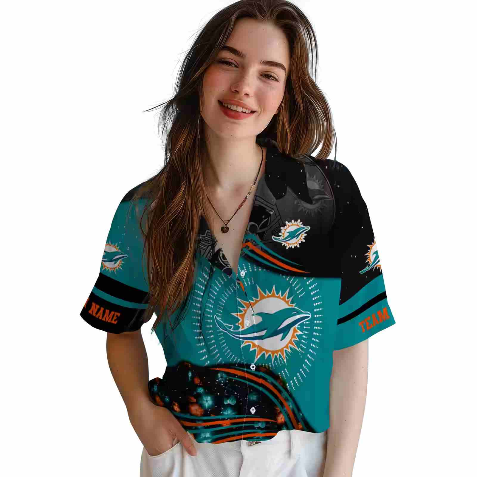 miami dolphins football wave aqua black hawaiian shirt latest model