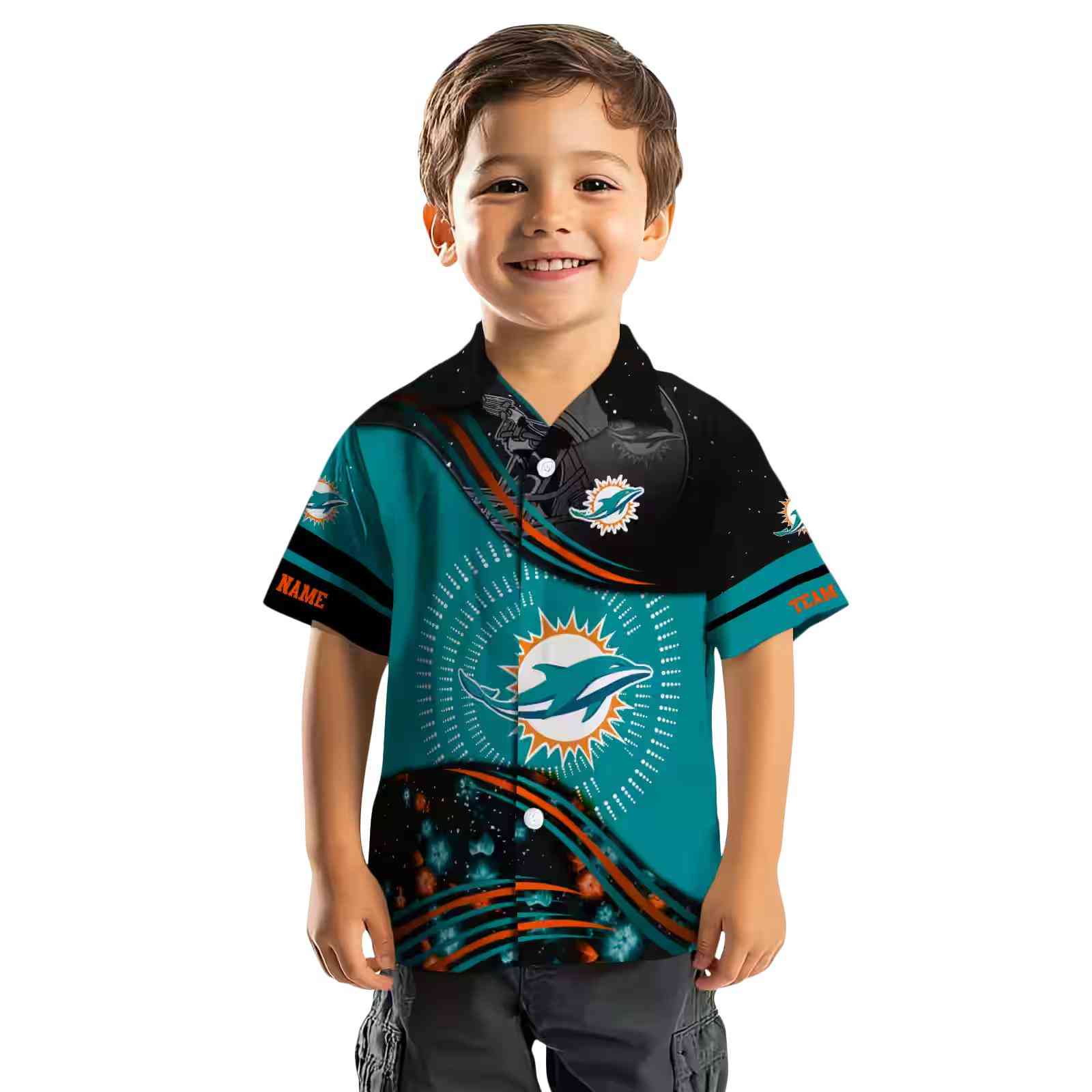 miami dolphins football wave aqua black hawaiian shirt top rated