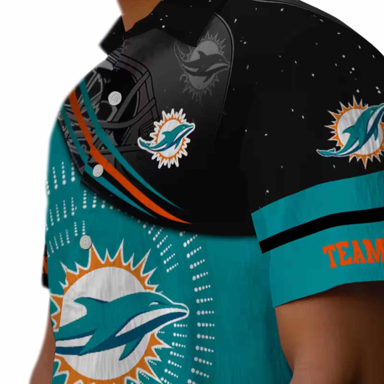 miami dolphins football wave aqua black hawaiian shirt trendy