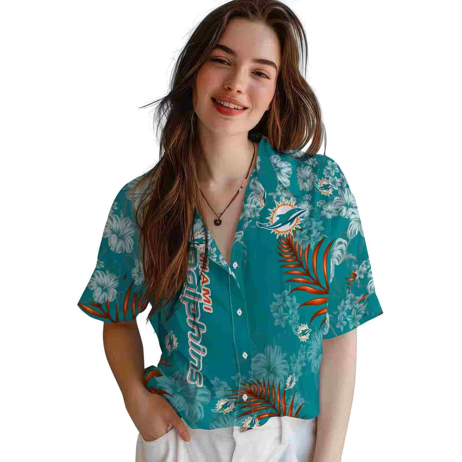 miami dolphins hibiscus print aqua hawaiian shirt latest model