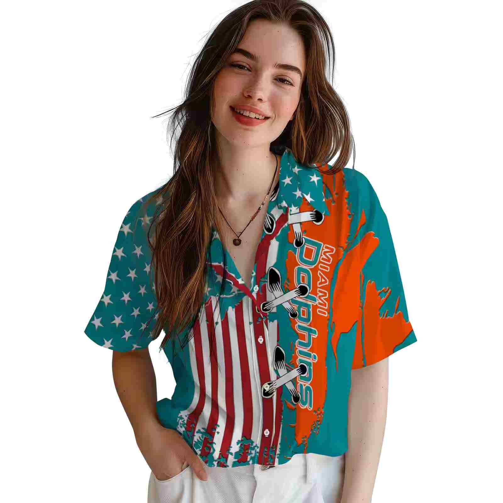 miami dolphins stitched flag aqua hawaiian shirt latest model