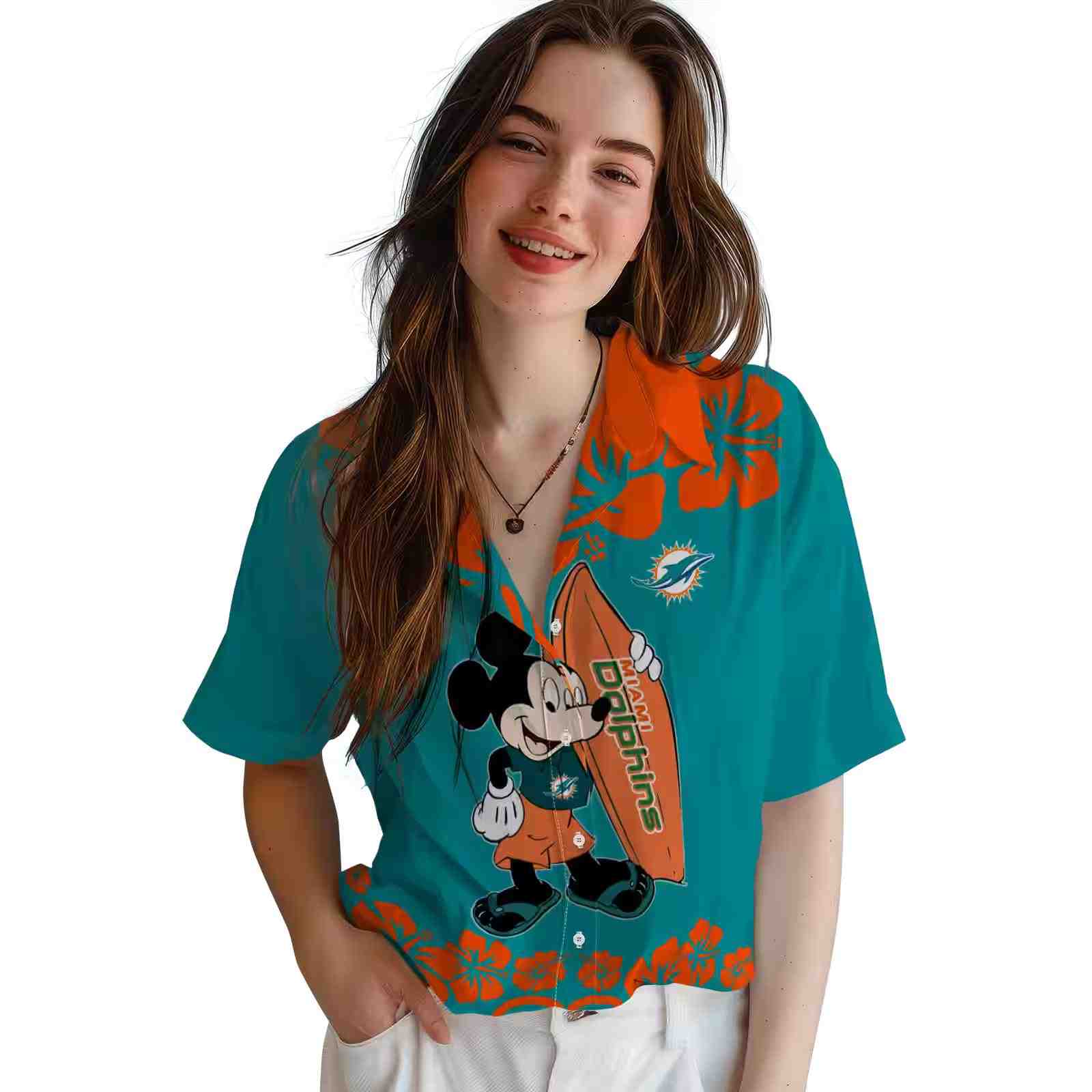 miami dolphins surfing mickey aqua hawaiian shirt latest model