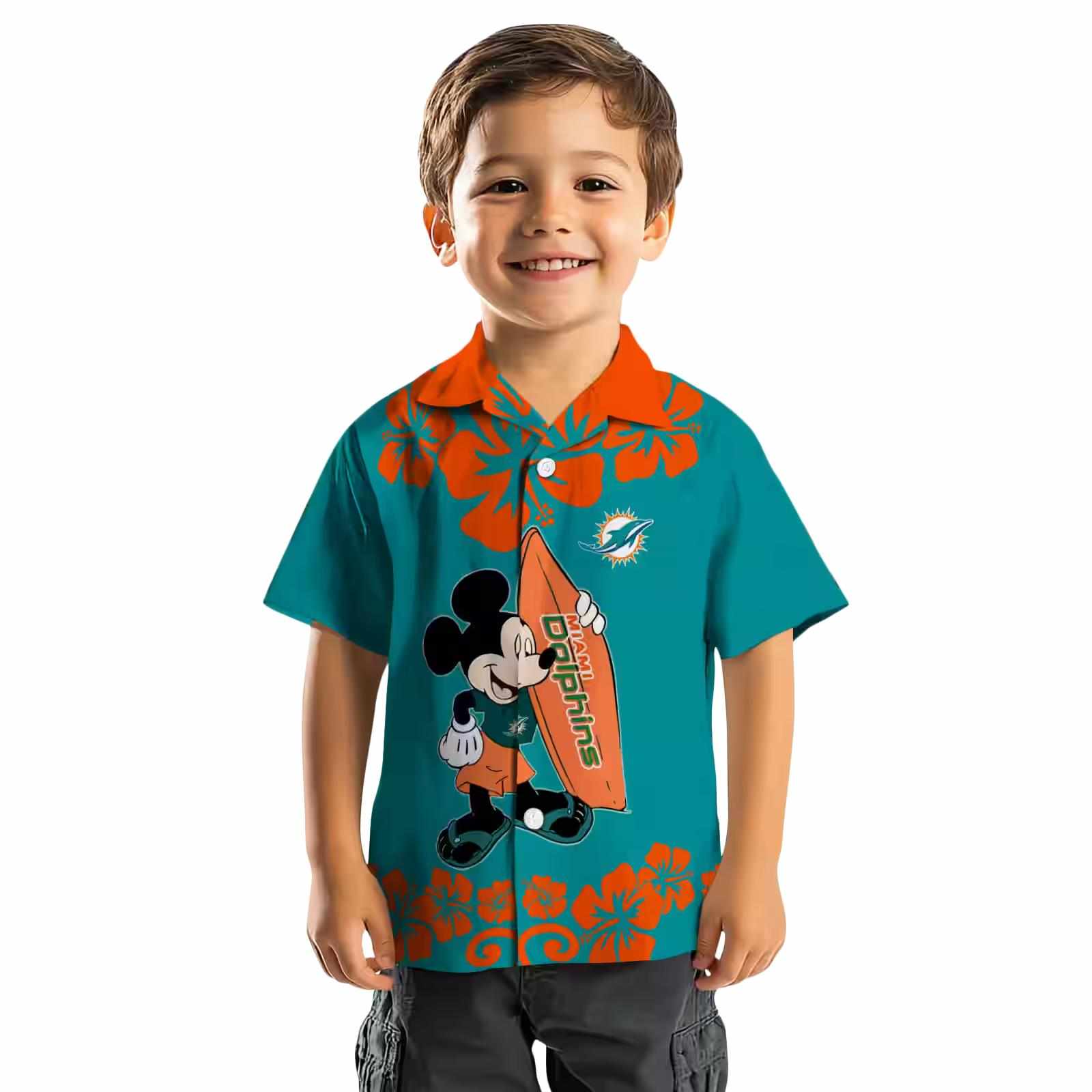 miami dolphins surfing mickey aqua hawaiian shirt top rated