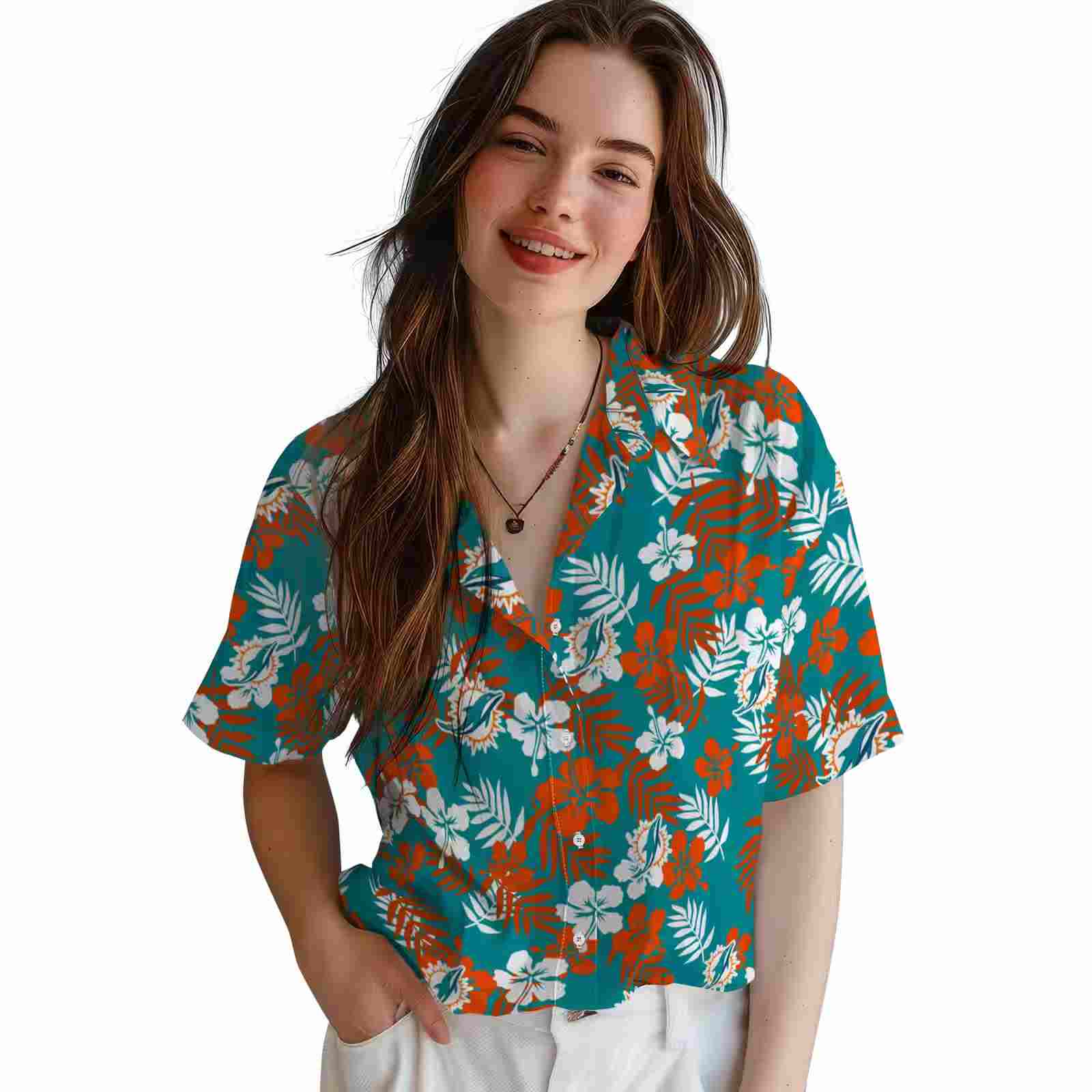 miami dolphins tropical floral aqua hawaiian shirt latest model