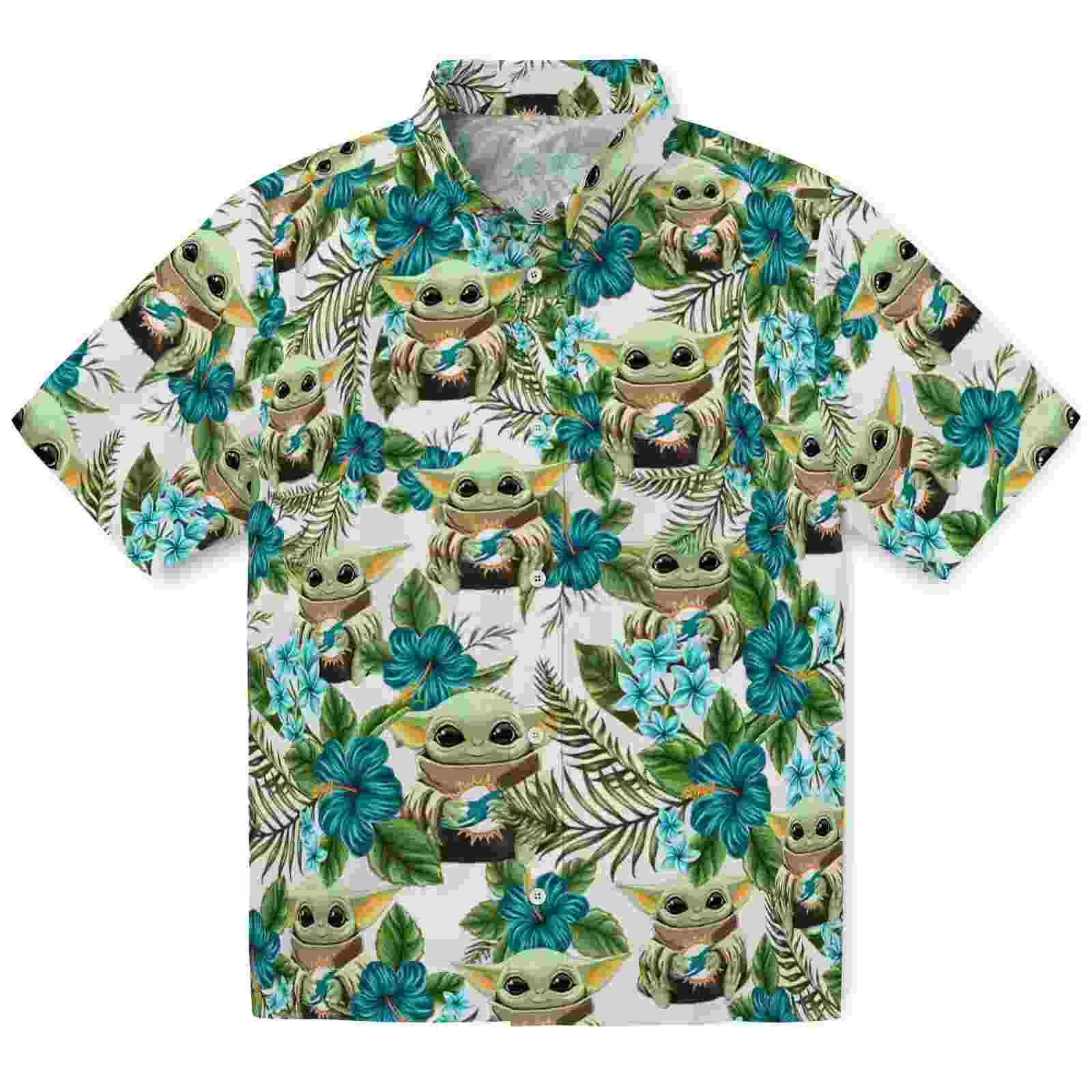 miami dolphins tropical yoda green hawaiian shirt best selling