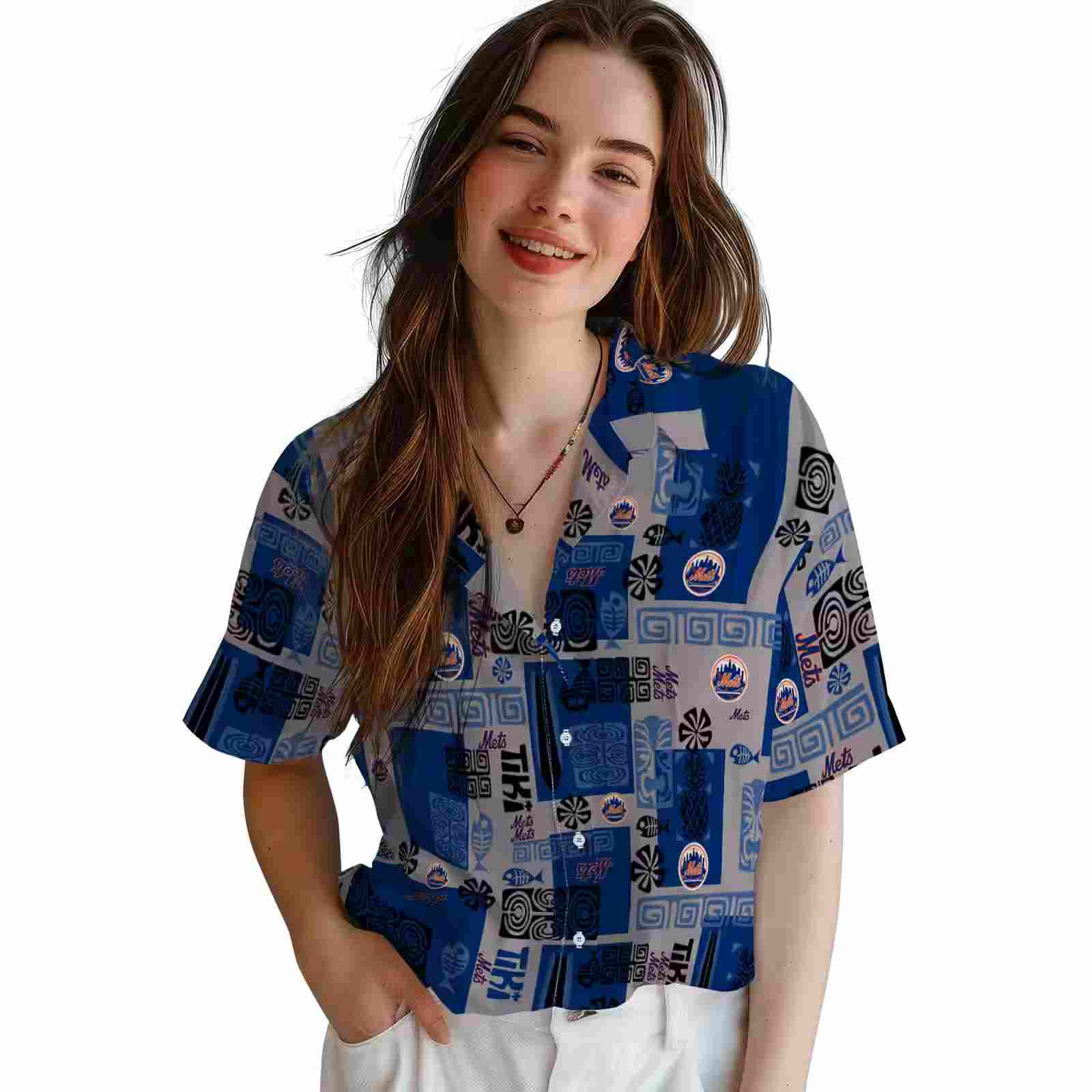 new york mets tribal symbols blue hawaiian shirt latest model