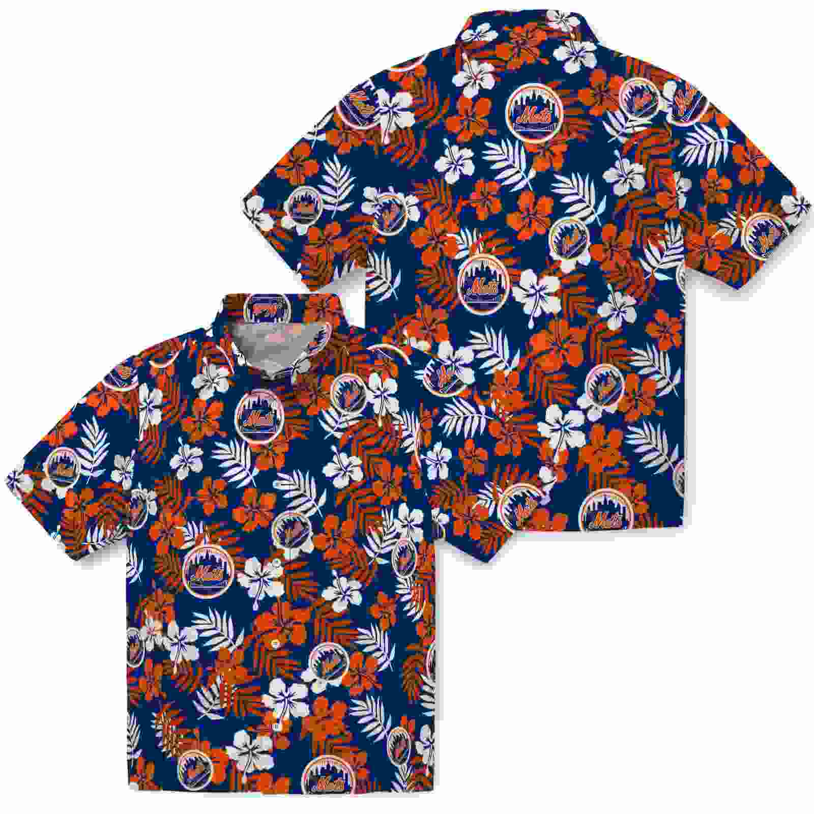 new york mets tropical floral blue hawaiian shirt high quality