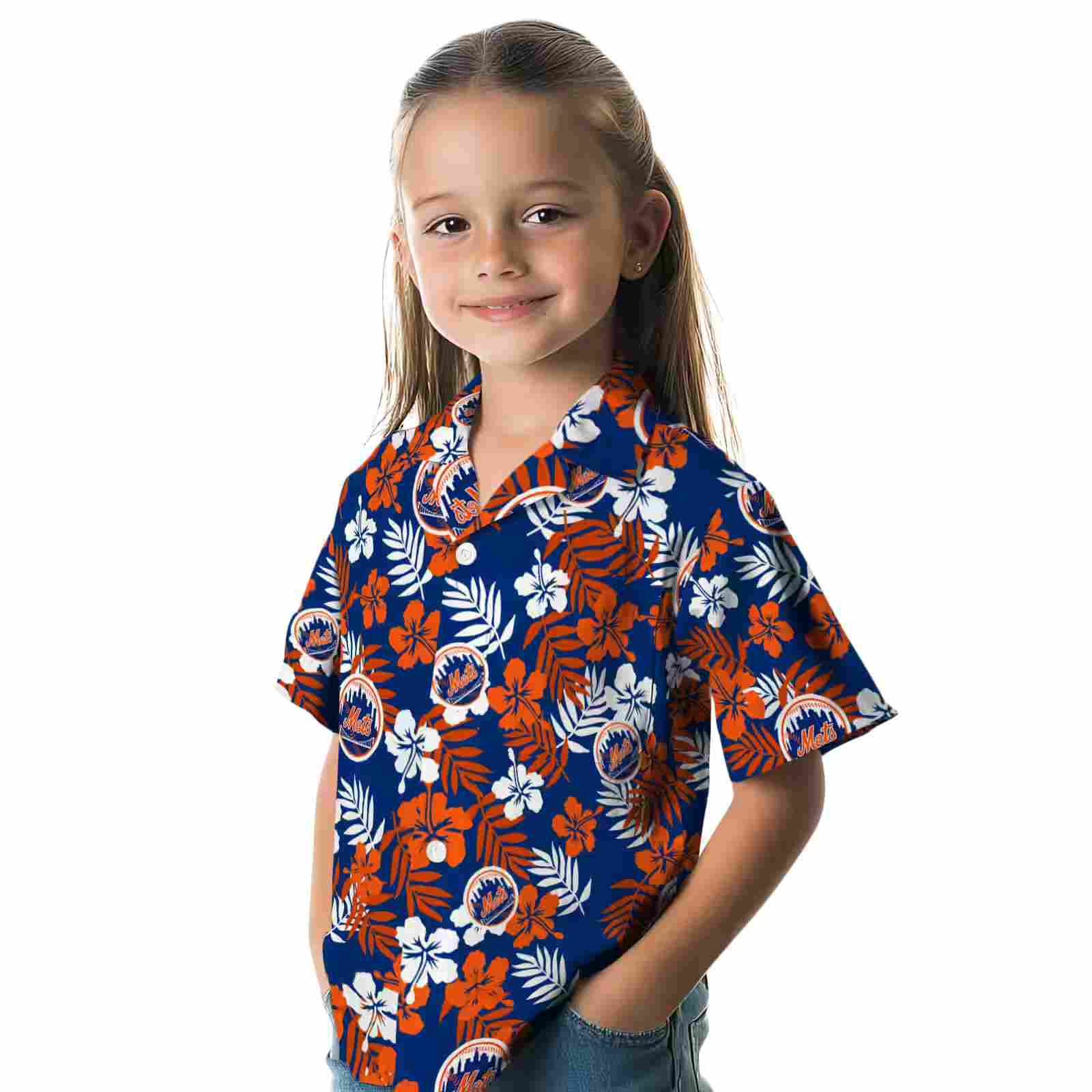 new york mets tropical floral blue hawaiian shirt premium grade