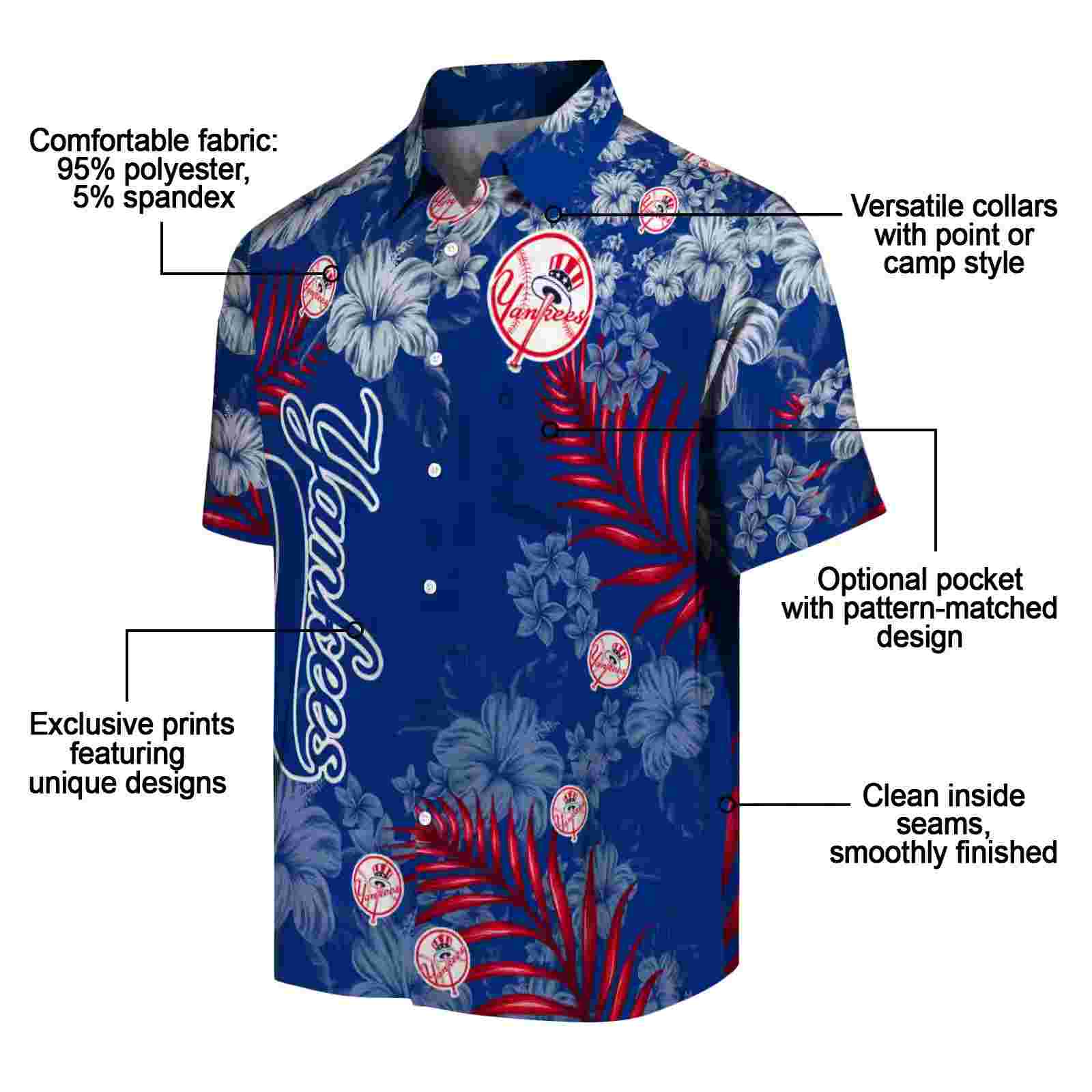 new york yankees hibiscus print navy hawaiian shirt new arrival