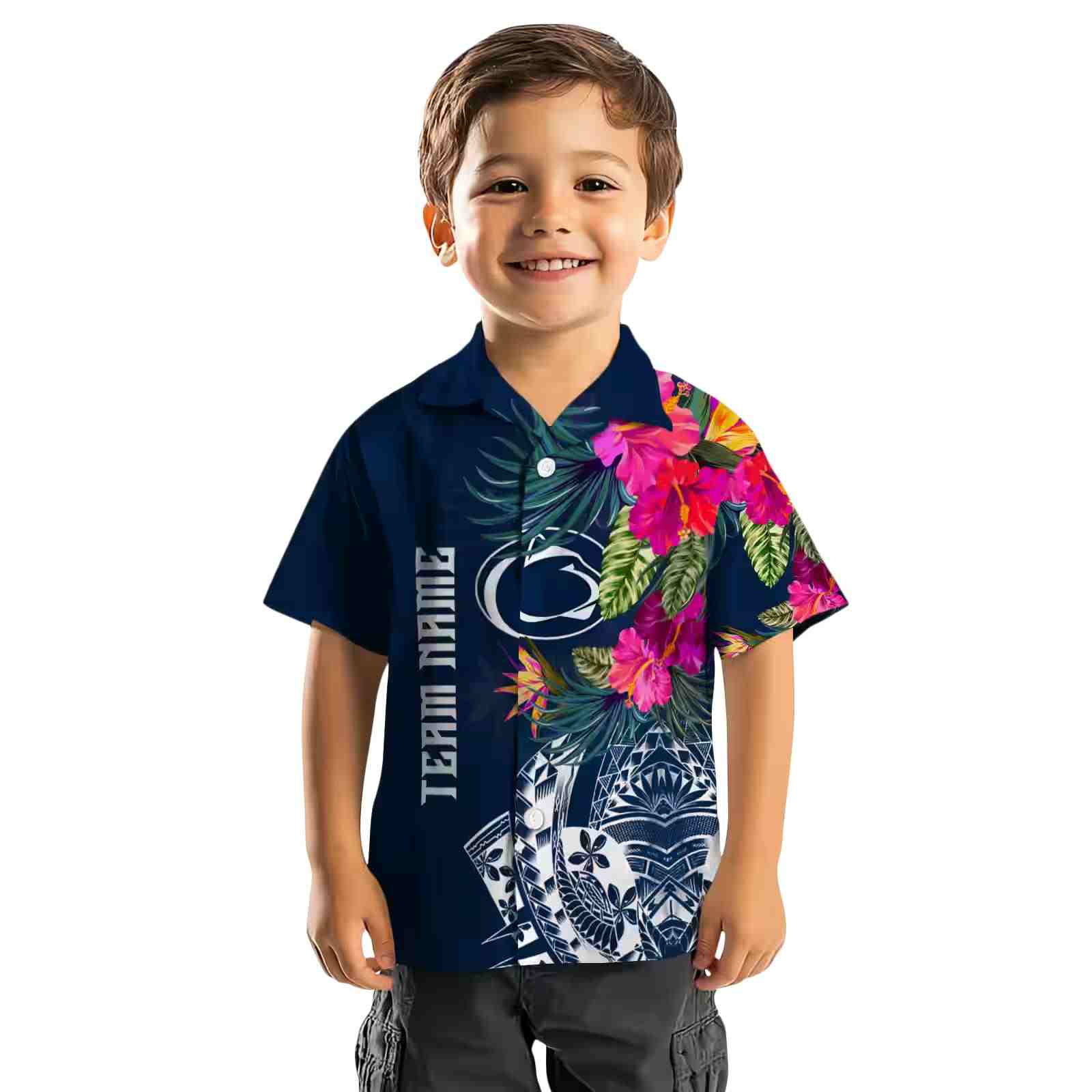 penn state nittany lions floral polynesian blue hawaiian shirt top rated